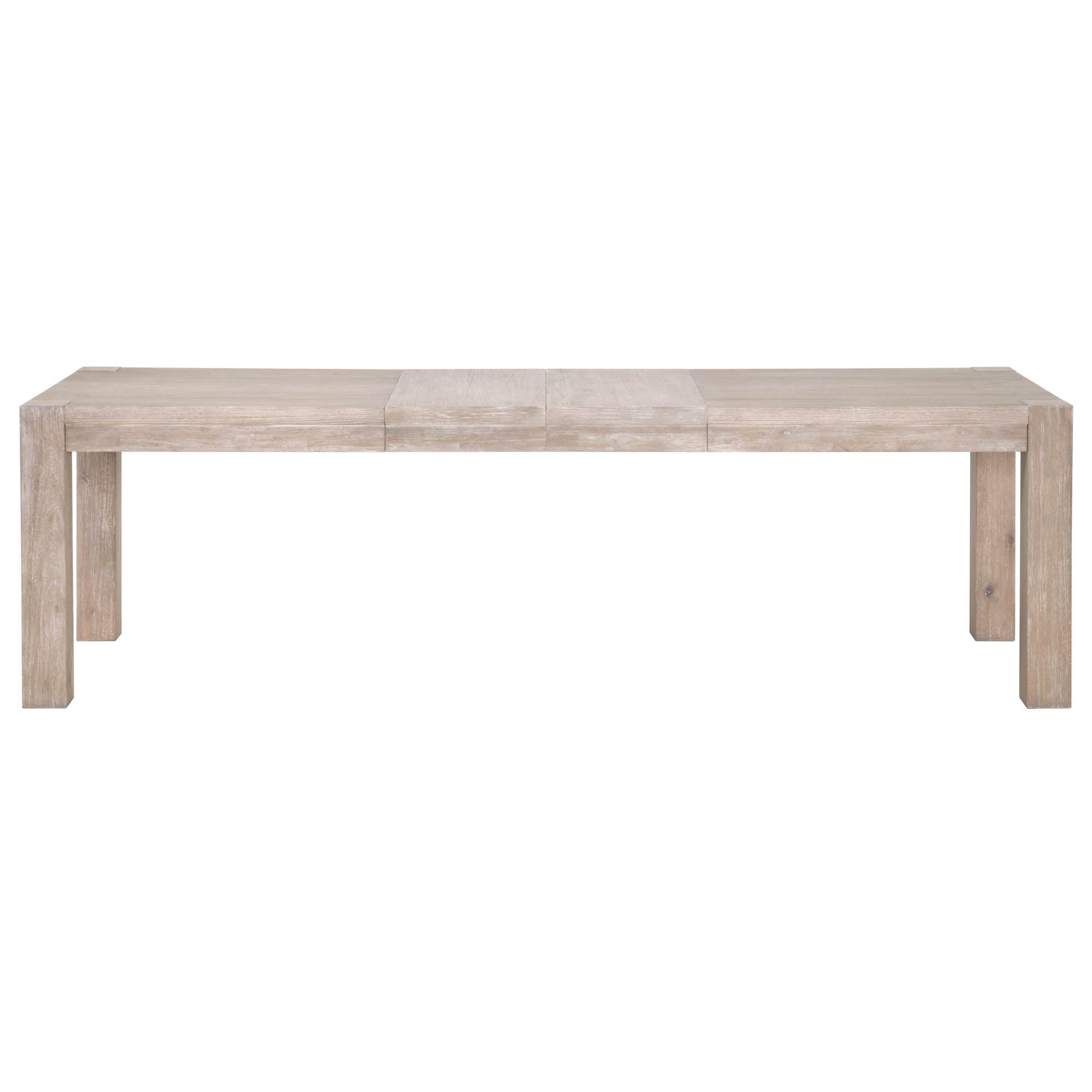 Adler Extension Dining Table in light oak finish with thick legs, expandable design by Essentials for Living