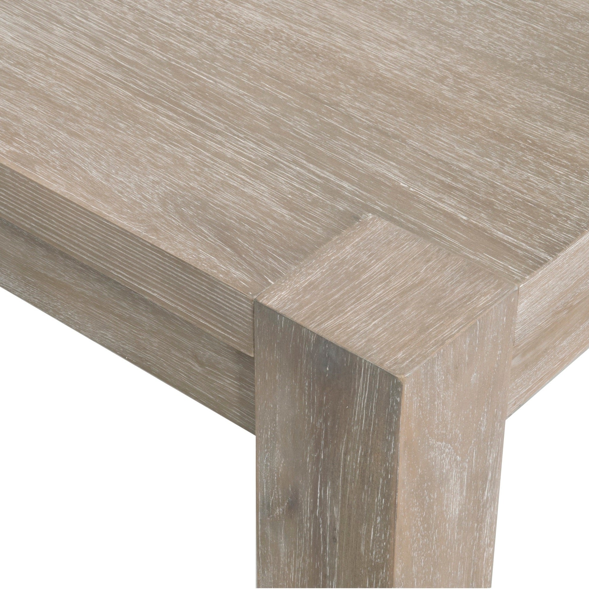 Close-up of Adler Extension Dining Table corner in light honey oak veneer by Essentials for Living