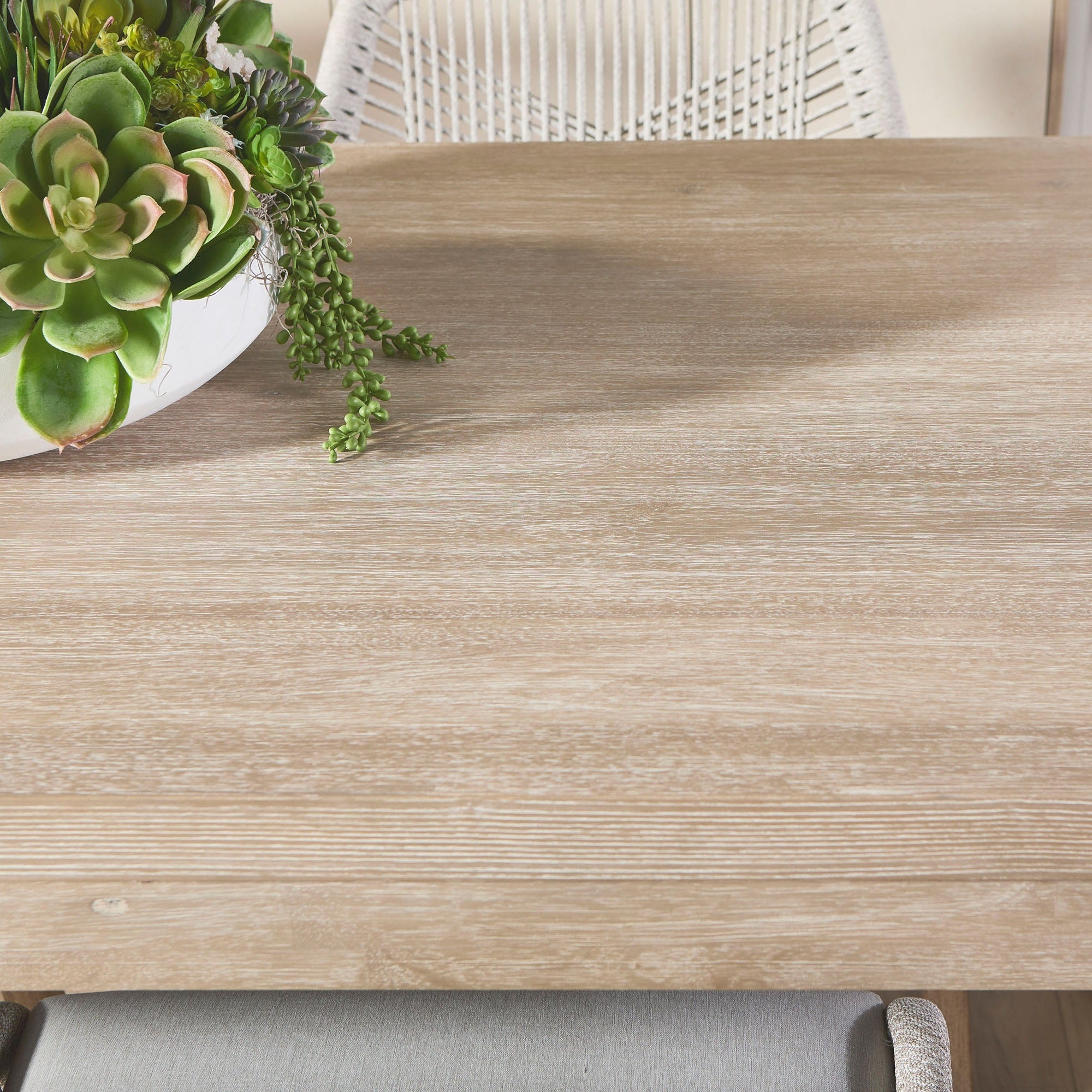 Adler Extension Dining Table in light honey oak with natural wood grain and seamless legs by Essentials for Living