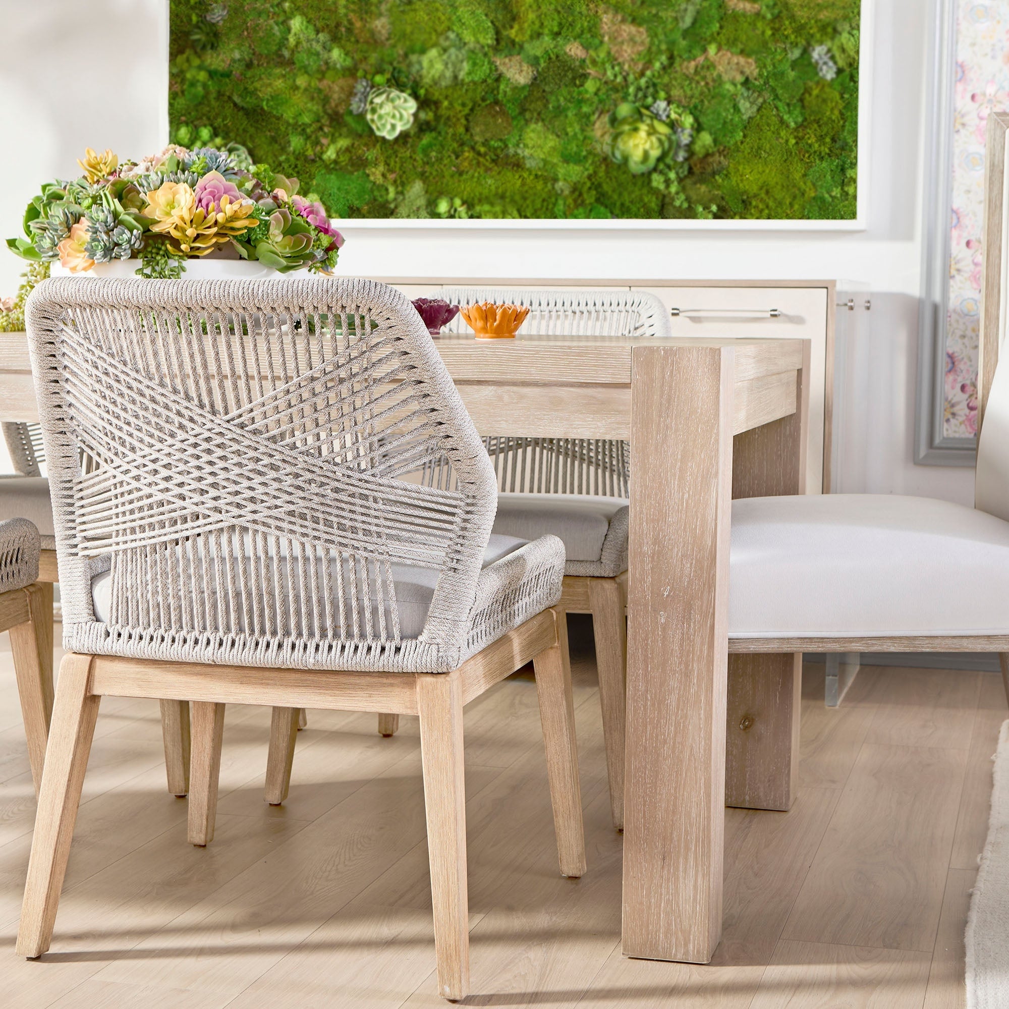 Adler Extension Dining Table in light honey oak with thick legs and extension leaves by Essentials for Living
