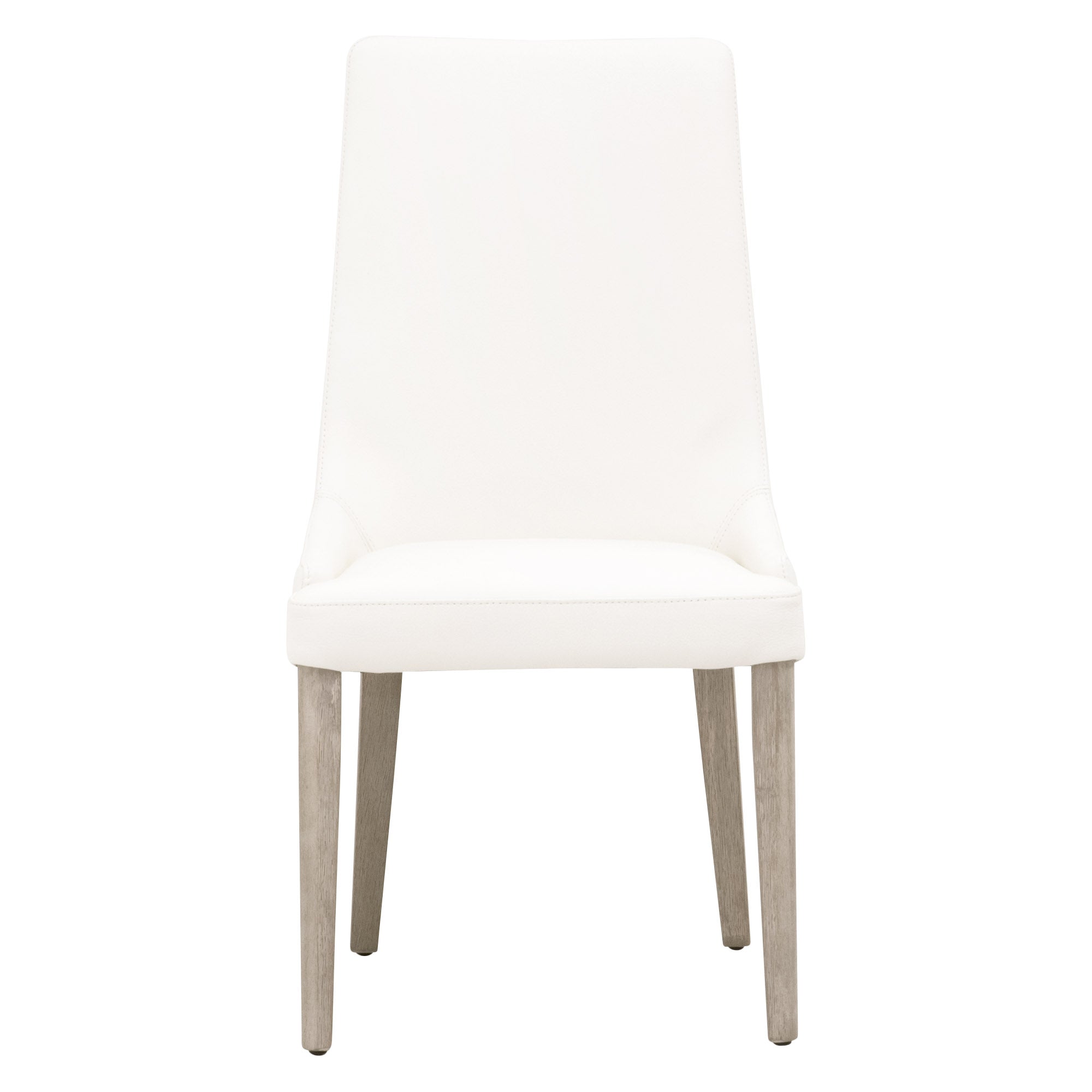 Aurora Dining Chair Set of 2 in white with wooden legs, minimalist design by Essentials for Living