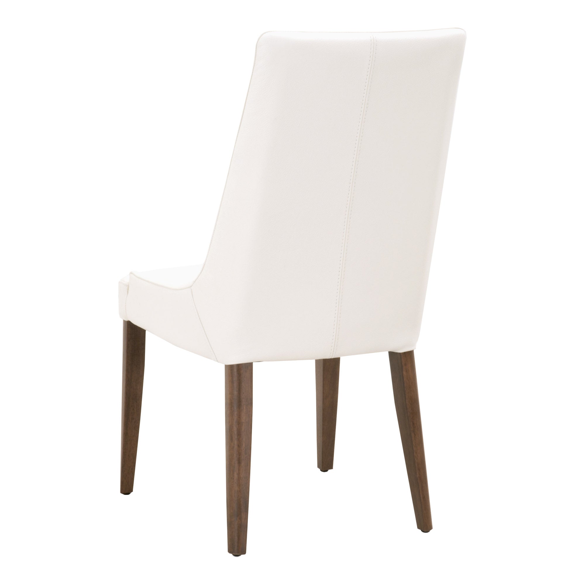 White Aurora Dining Chair set of 2 with sculpted back and wood legs by Essentials for Living