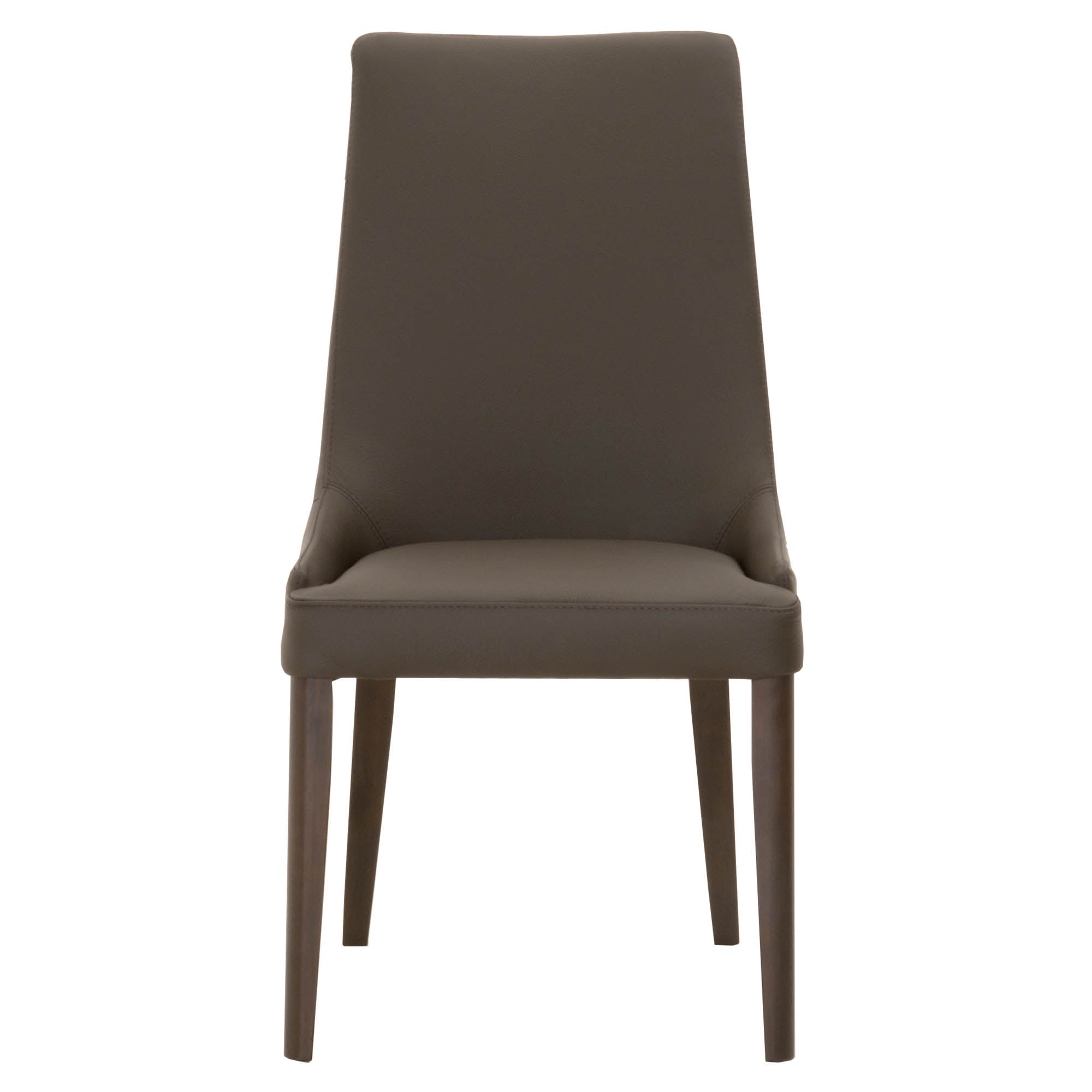 Aurora Dining Chair in dark umber leather with dark wenge wood legs, set of 2 by Essentials For Living