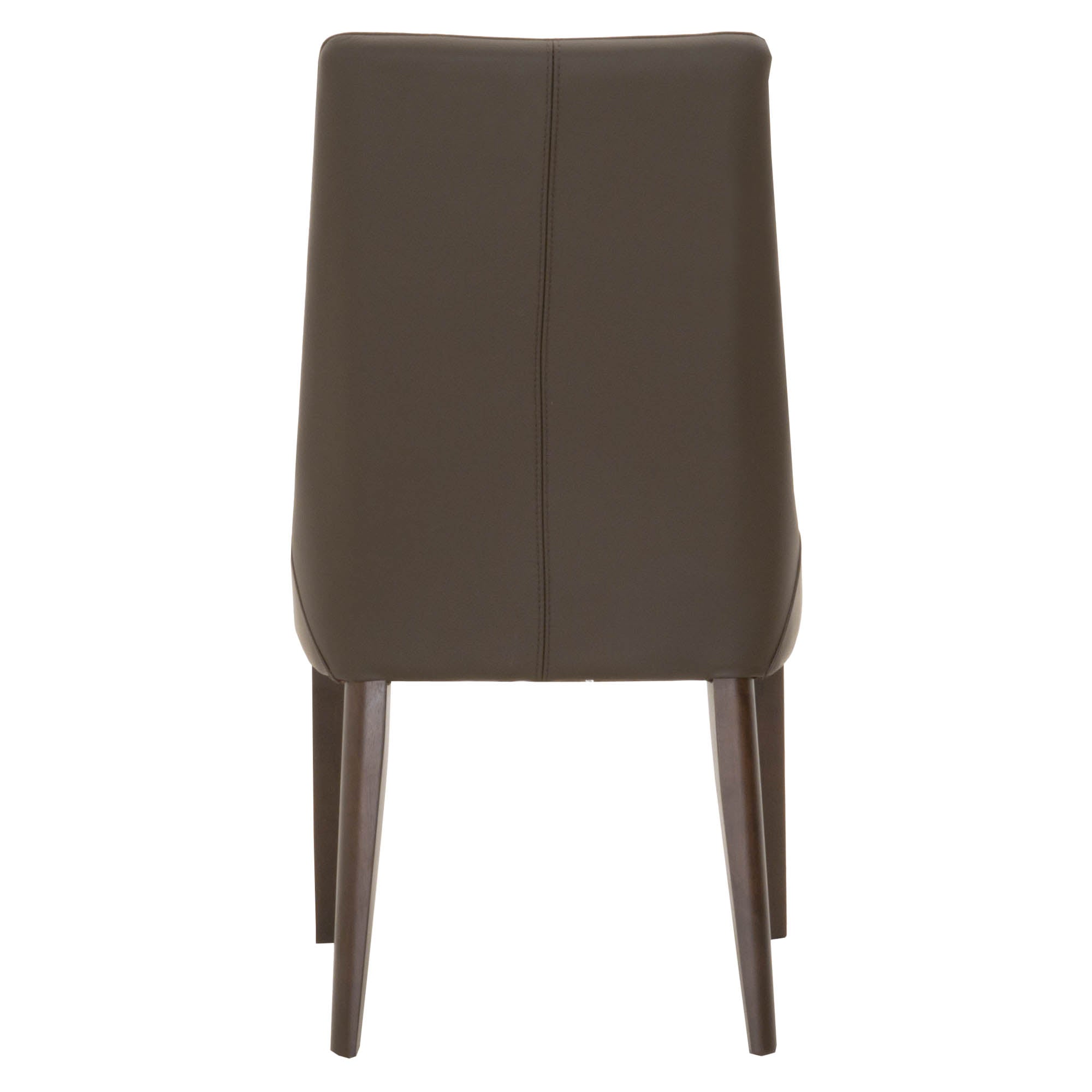 Aurora Dining Chair Set of 2 in dark umber leather with dark wenge wood legs by Essentials for Living