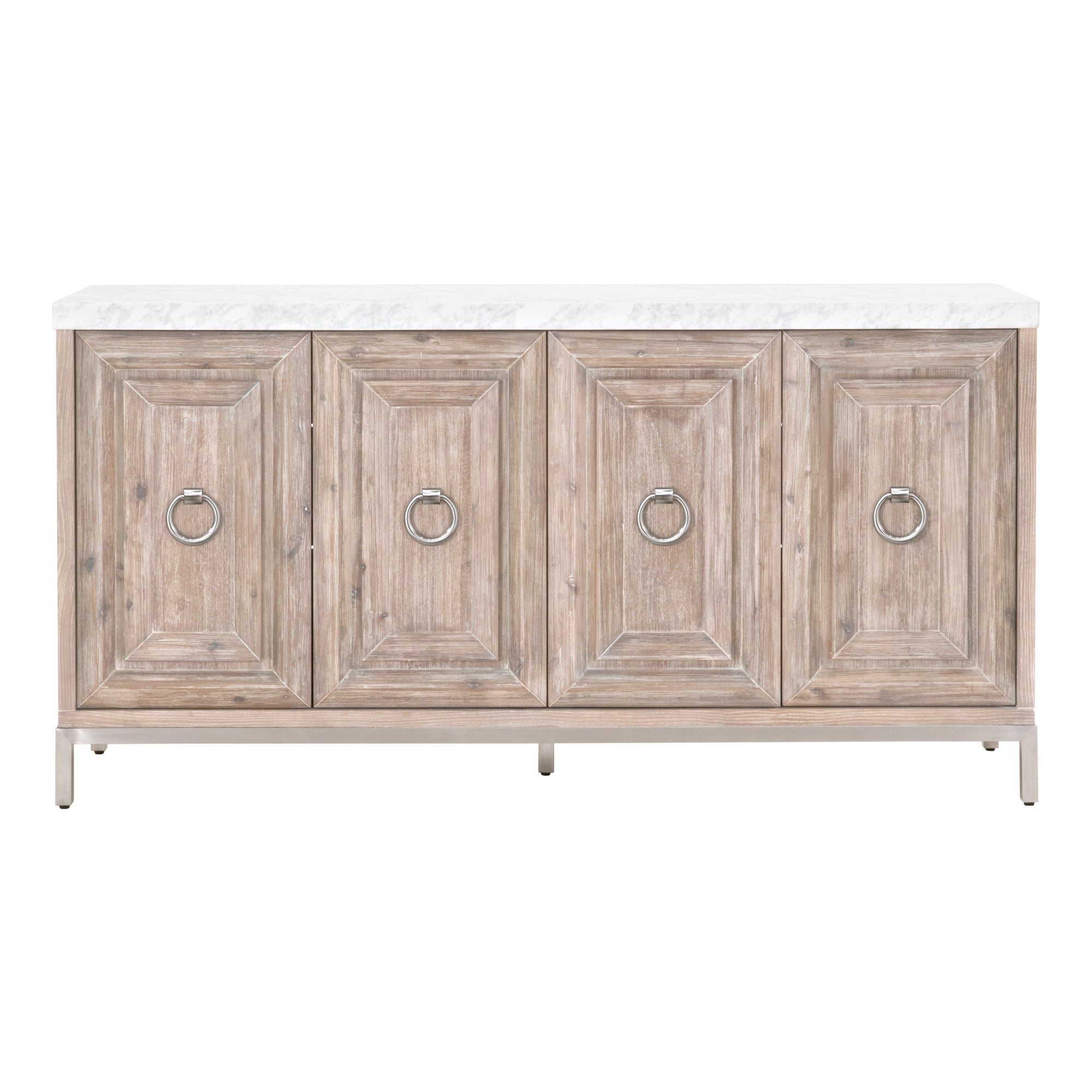 Azure Carrera Media Sideboard with marble top and wood body in neutral finish by Essentials for Living