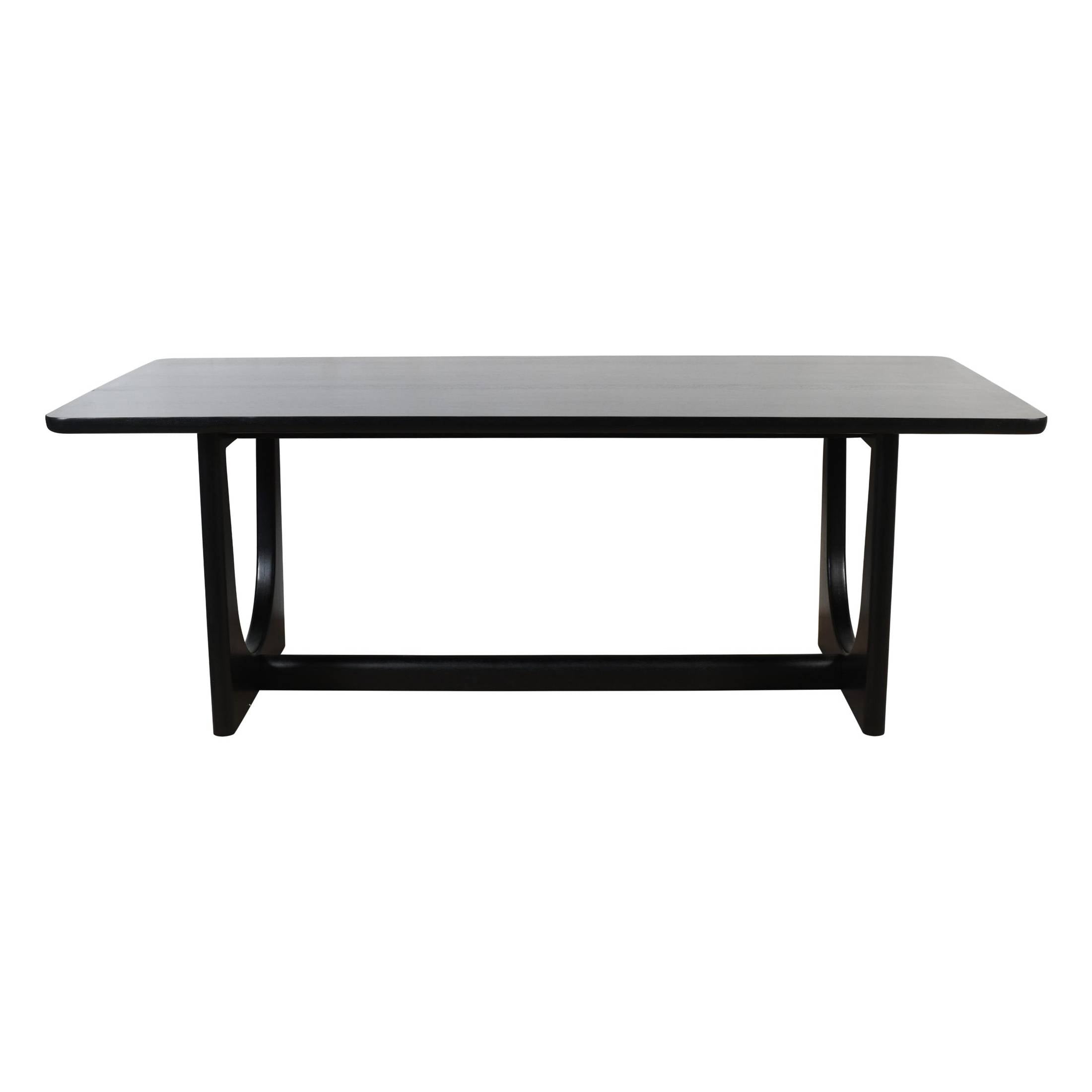 Blanco Dining Table in matte black solid wood with a modern design and strong silhouette by GO HOME