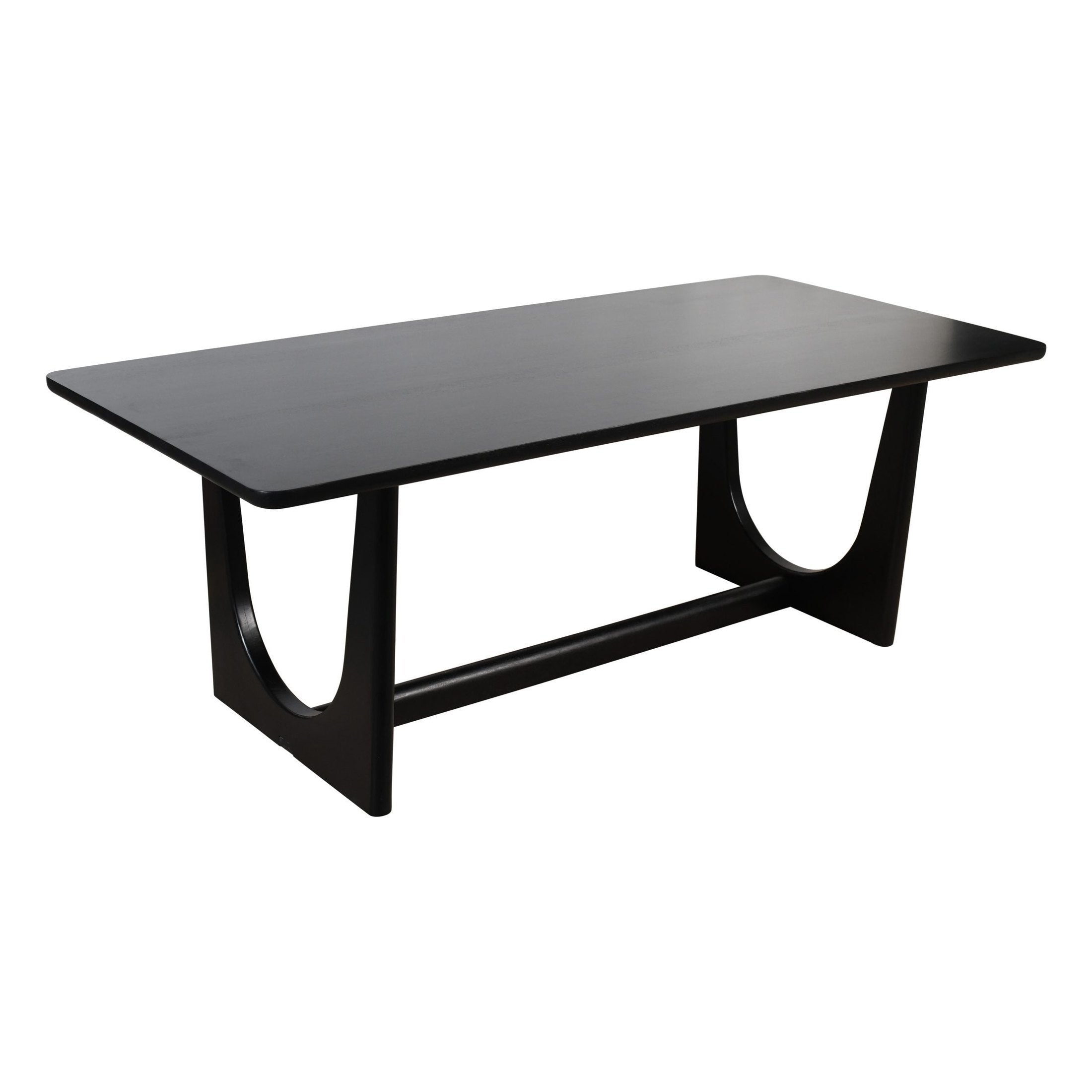 Blanco Dining Table in matte black solid wood with bold minimalist design and sturdy base by GO HOME