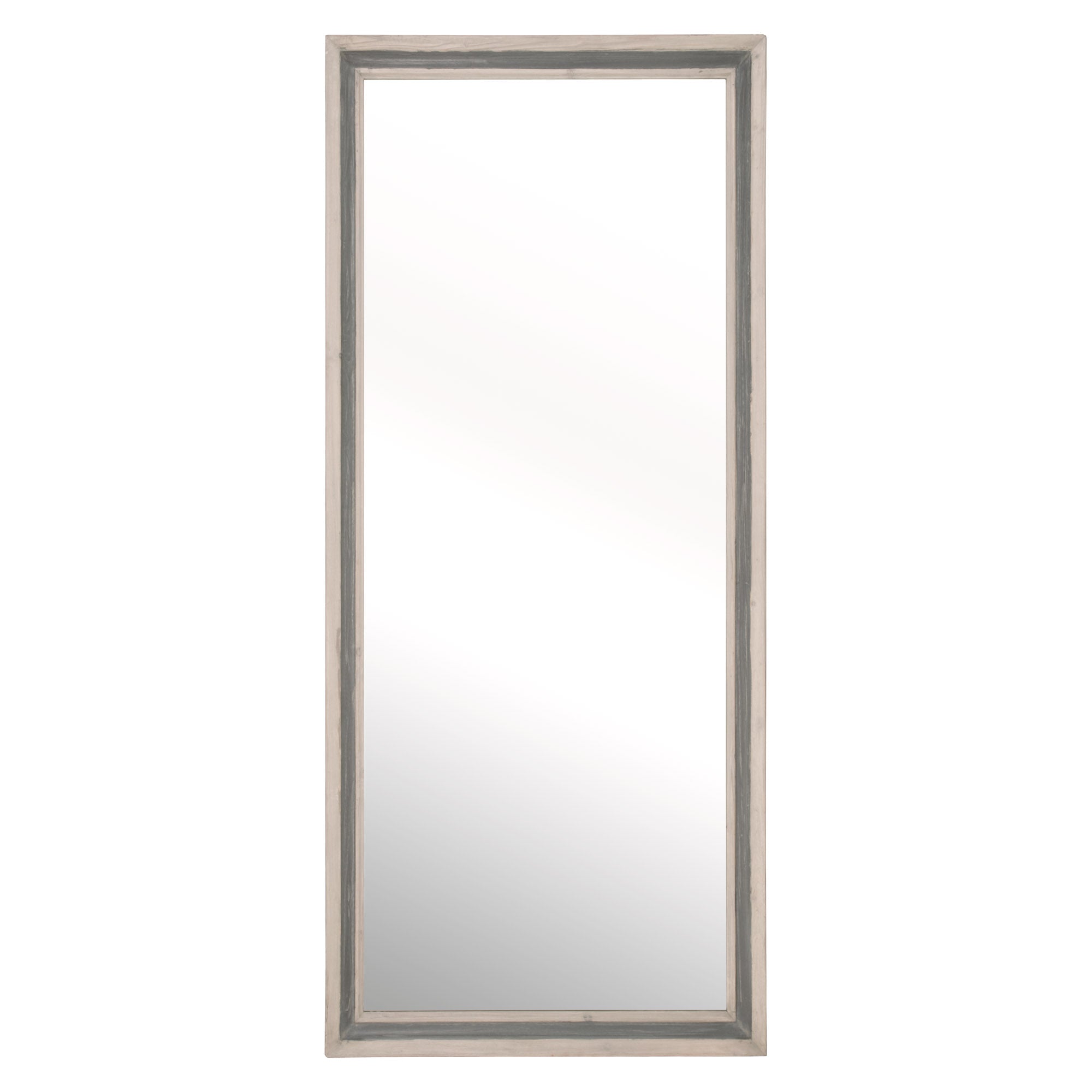 Caden Mirror full-length floor mirror with cream and gray reclaimed wood frame by Essentials for Living