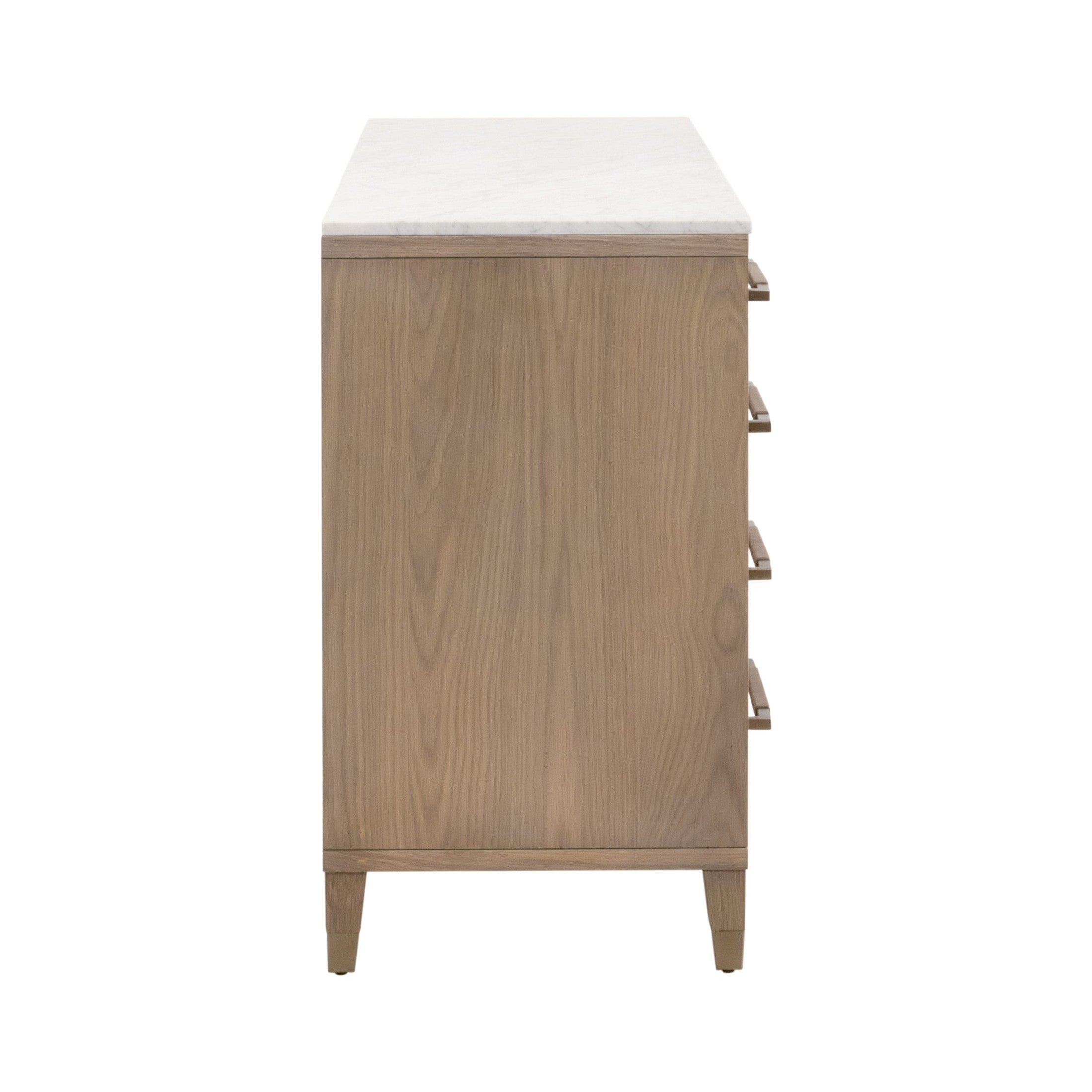 Side view of Cambria 8-Drawer Double Dresser with marble top by Essentials for Living.