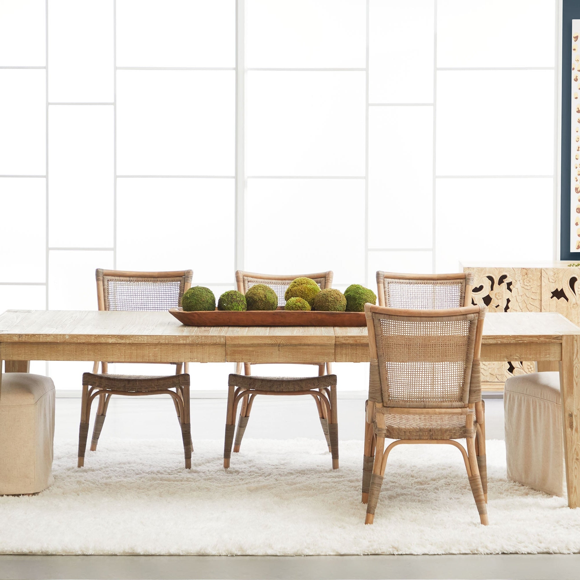 Canal Extension Dining Table by Essentials for Living in reclaimed pine with natural finishes and a rustic style setting