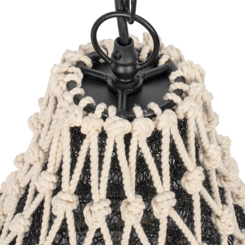Carlita Chandelier with natural rope finish and layered tiered design