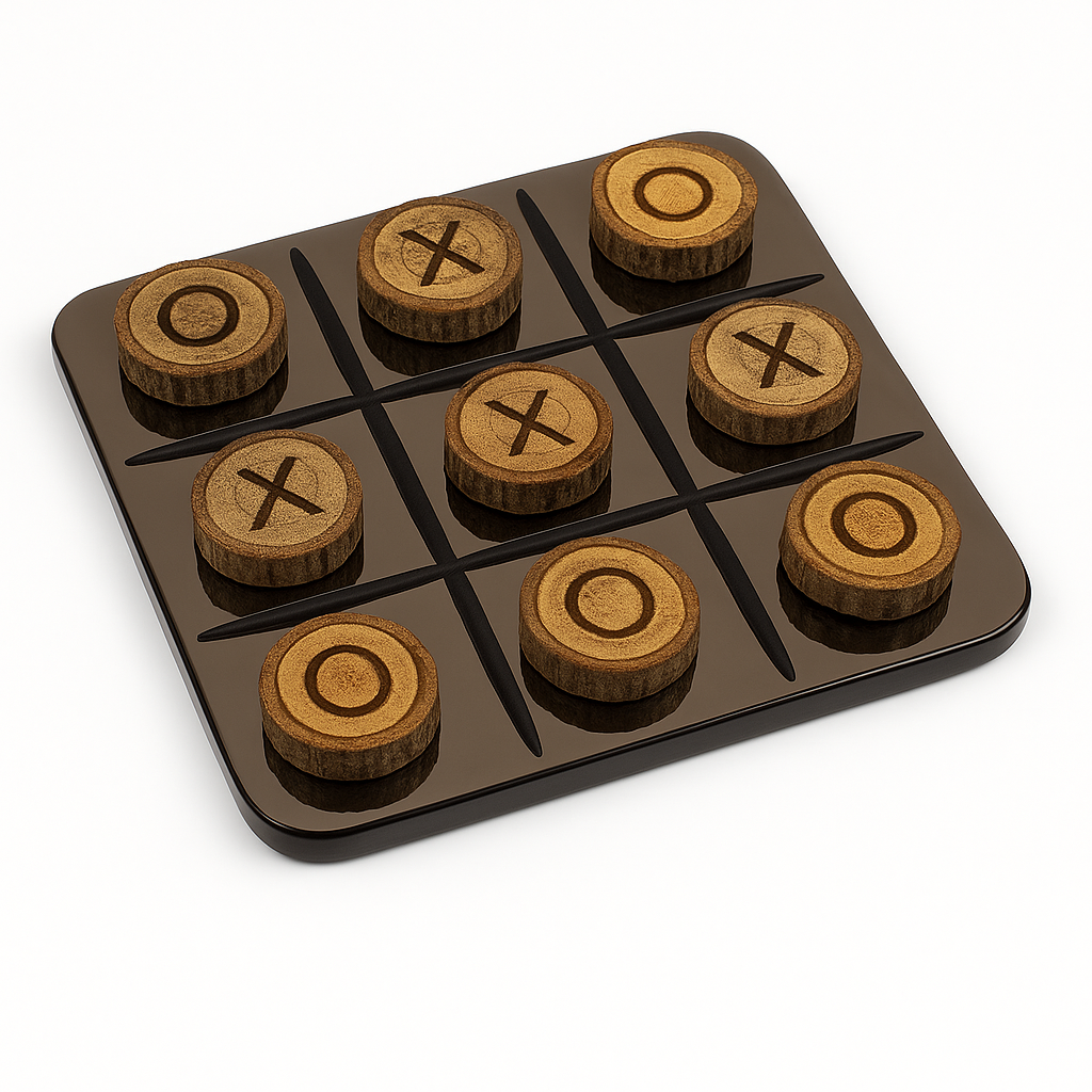 Duke Tic Tac Toe – Copper Glass & Wood, 10"