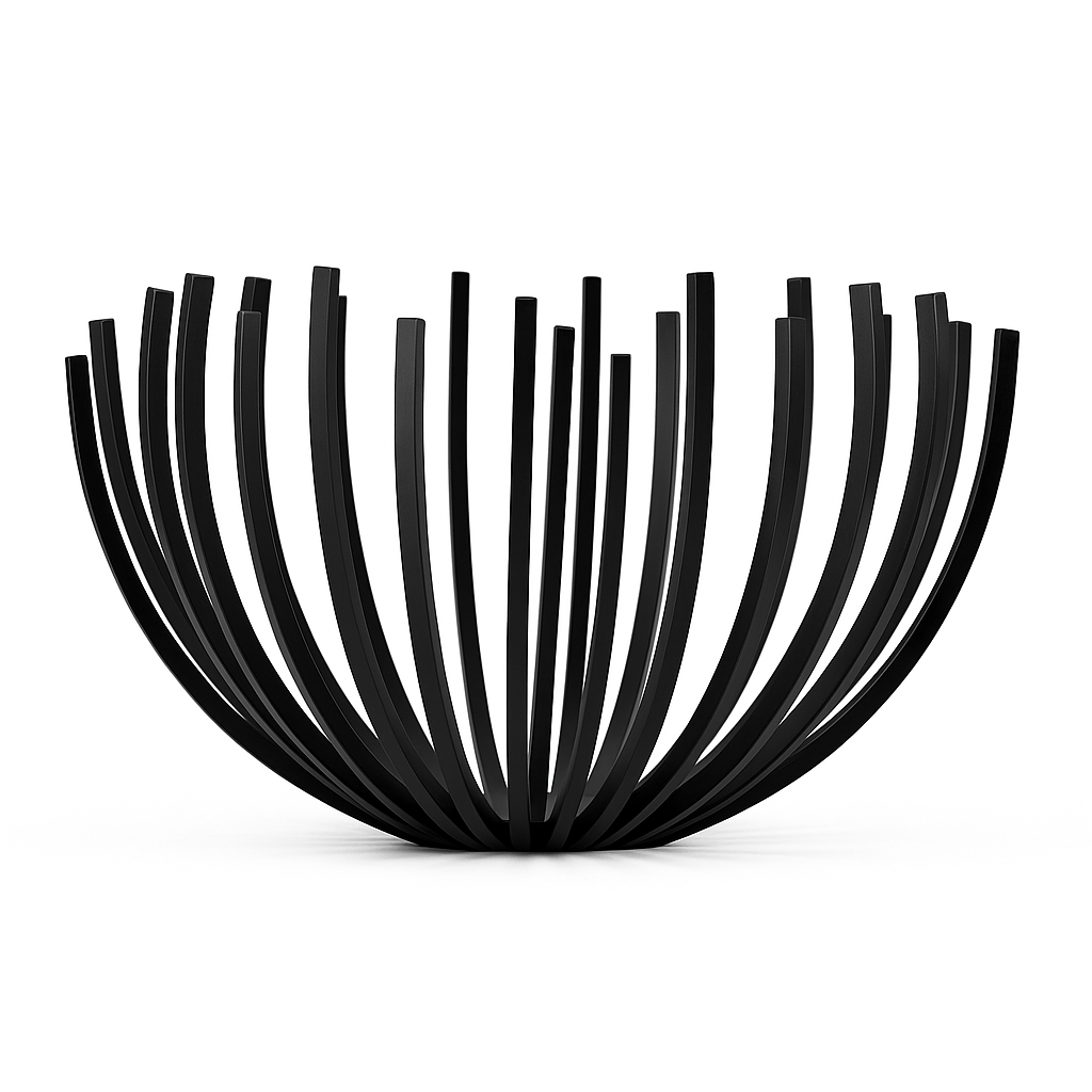 Forged Iron Bowl – Sculptural Matte Black