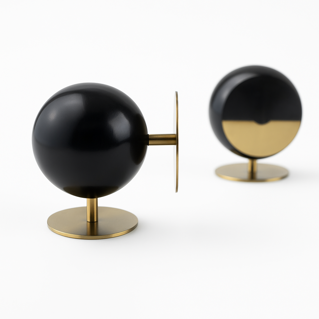 Arthur Bookends – Blackened & Gold Aluminum