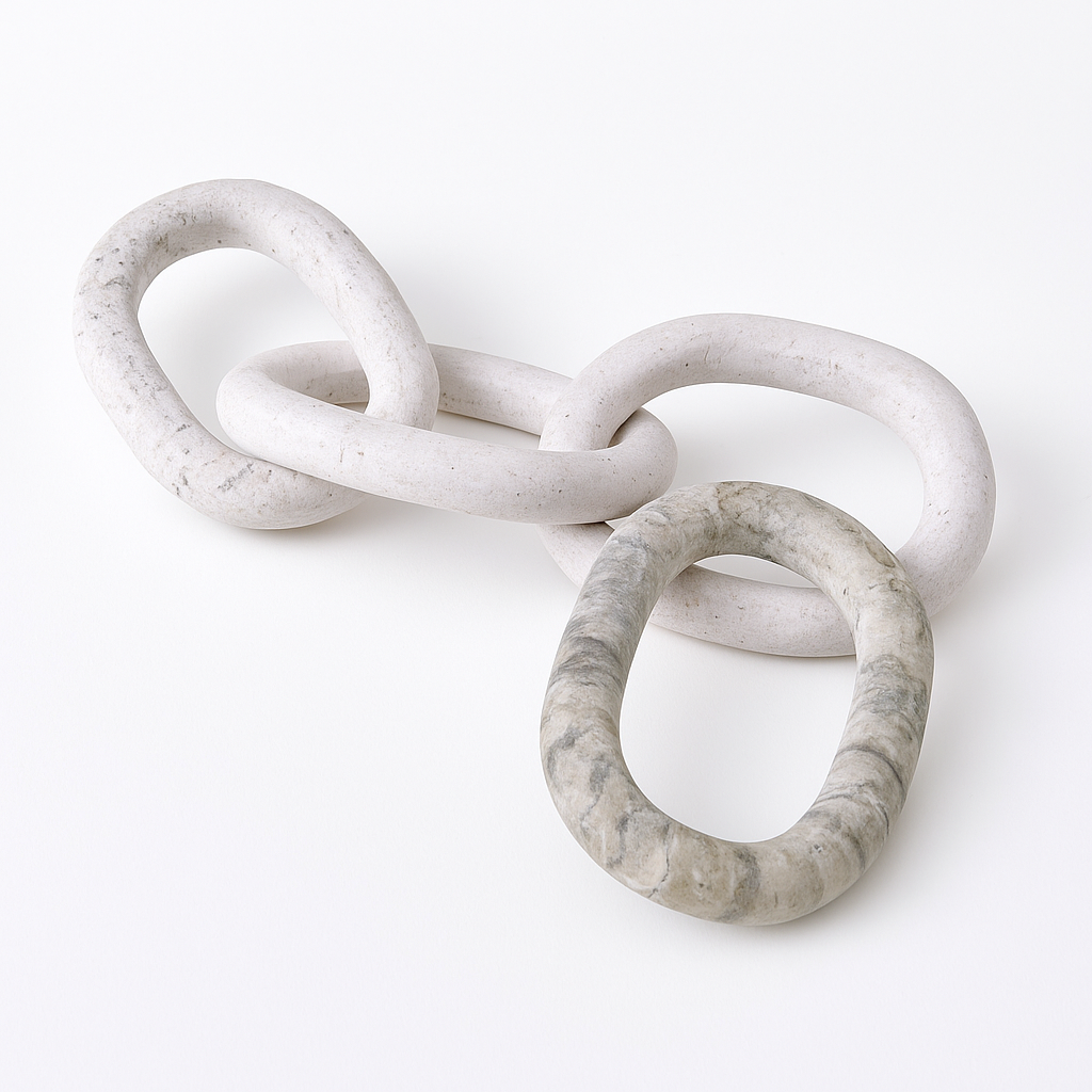 Leia Links – Grey, White & Black Marble