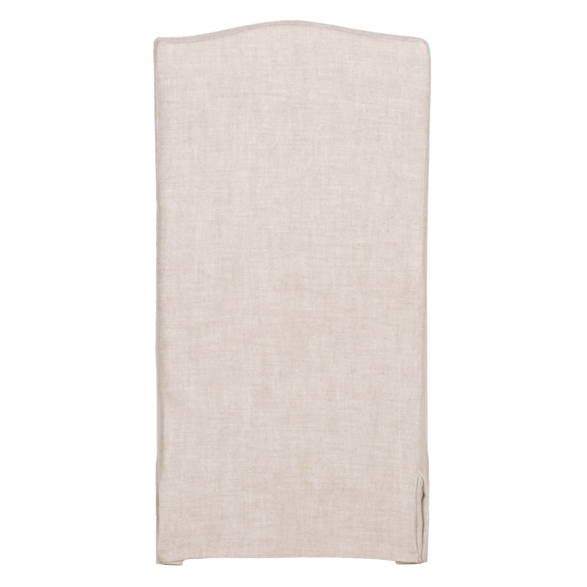 Essentials for Living Colette Slipcover Dining Chair in creamy bisque French linen with skirted base and arched back