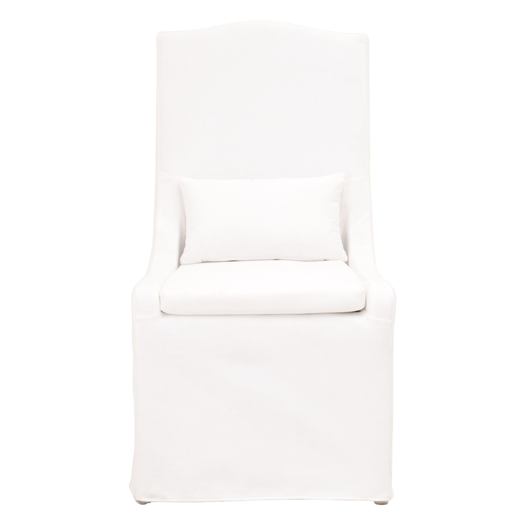 Essentials For Living Colette slipcover dining chair in creamy bisque with removable cushion and lumbar pillow