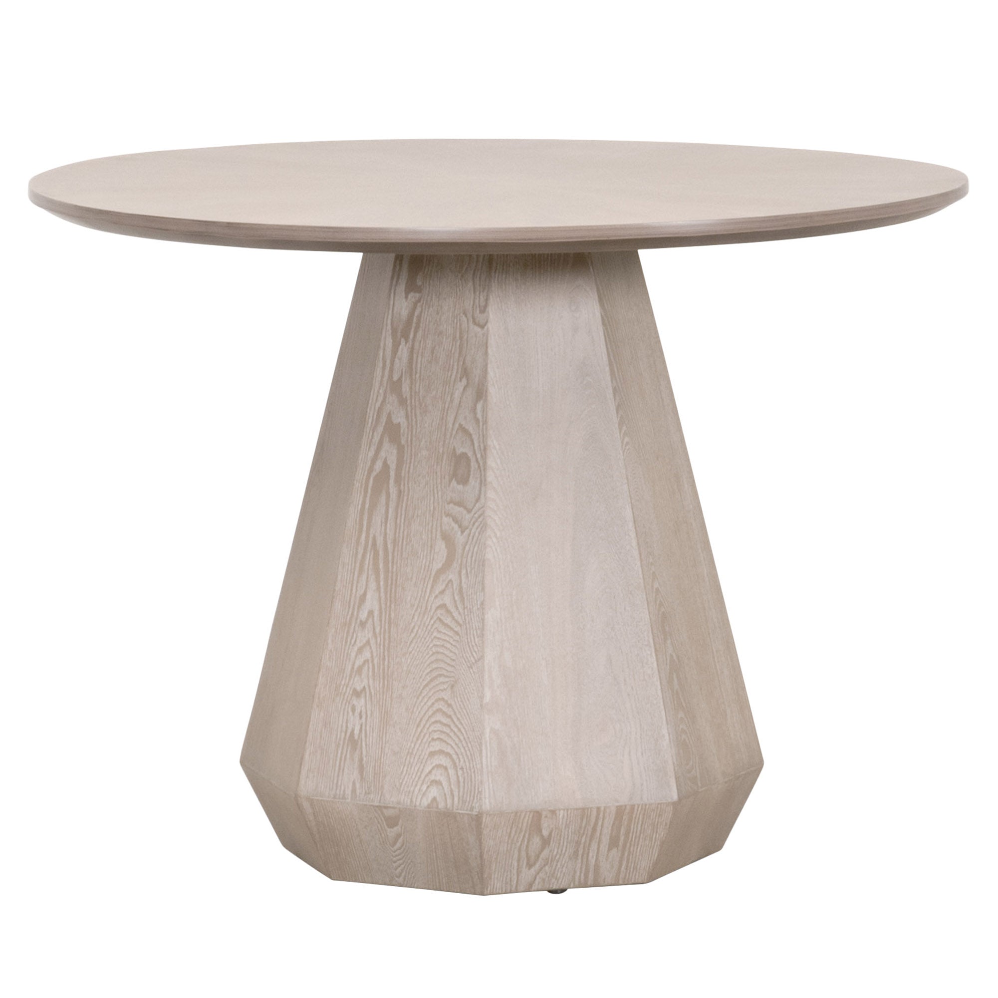 Essentials for Living Coulter 42 inch round dining table with octagon pedestal base in natural gray ash wood