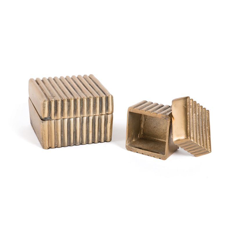 Set of two Curtis Decorative Box Set in  Gold & Silver Finish by Go Home
