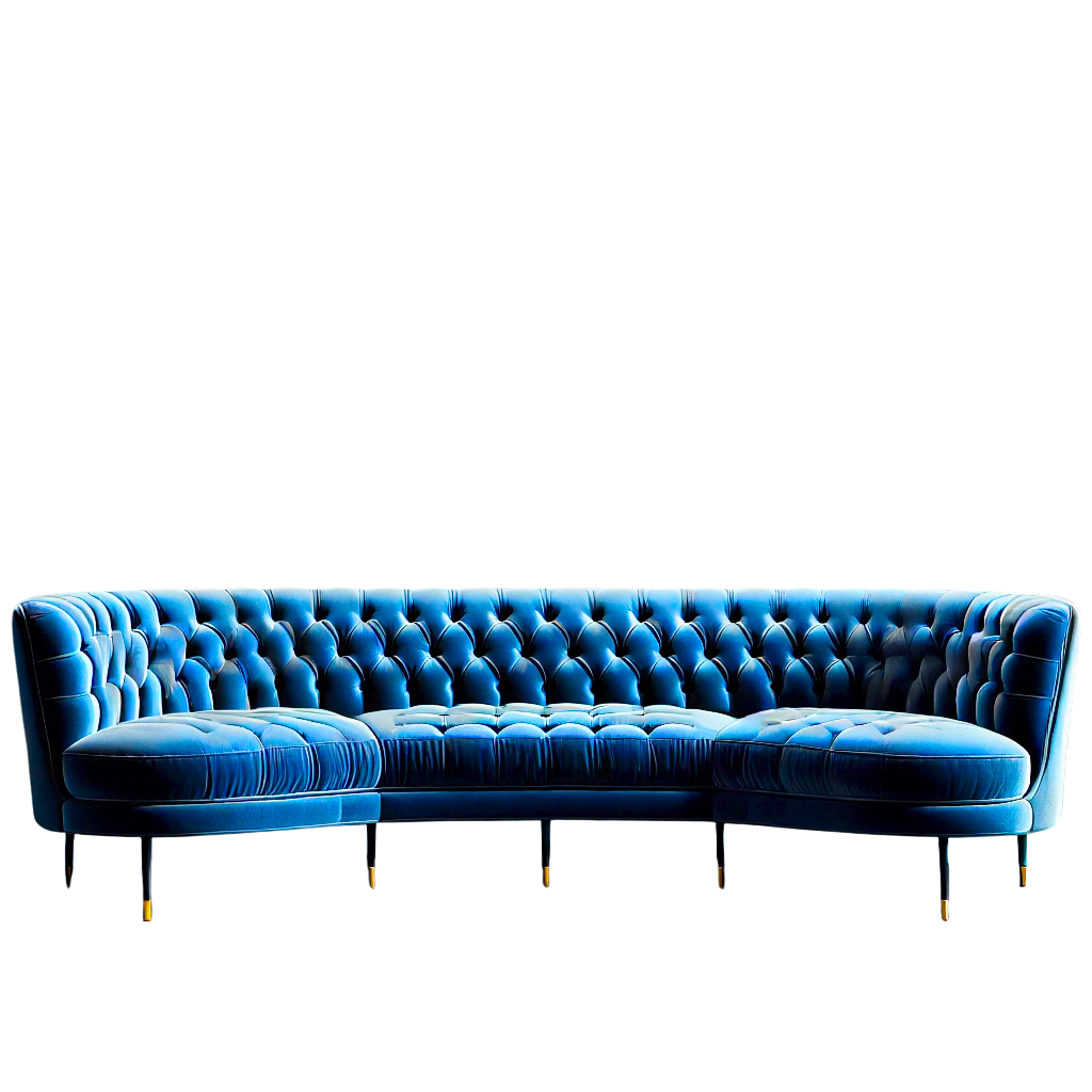 Your Noble Nest Geneva Curved Tufted Sofa