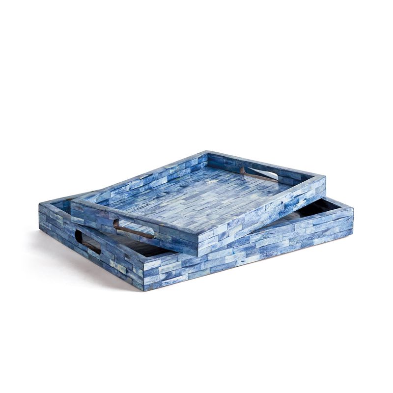 Set of two Duffin Trays Finish in Blue Color 