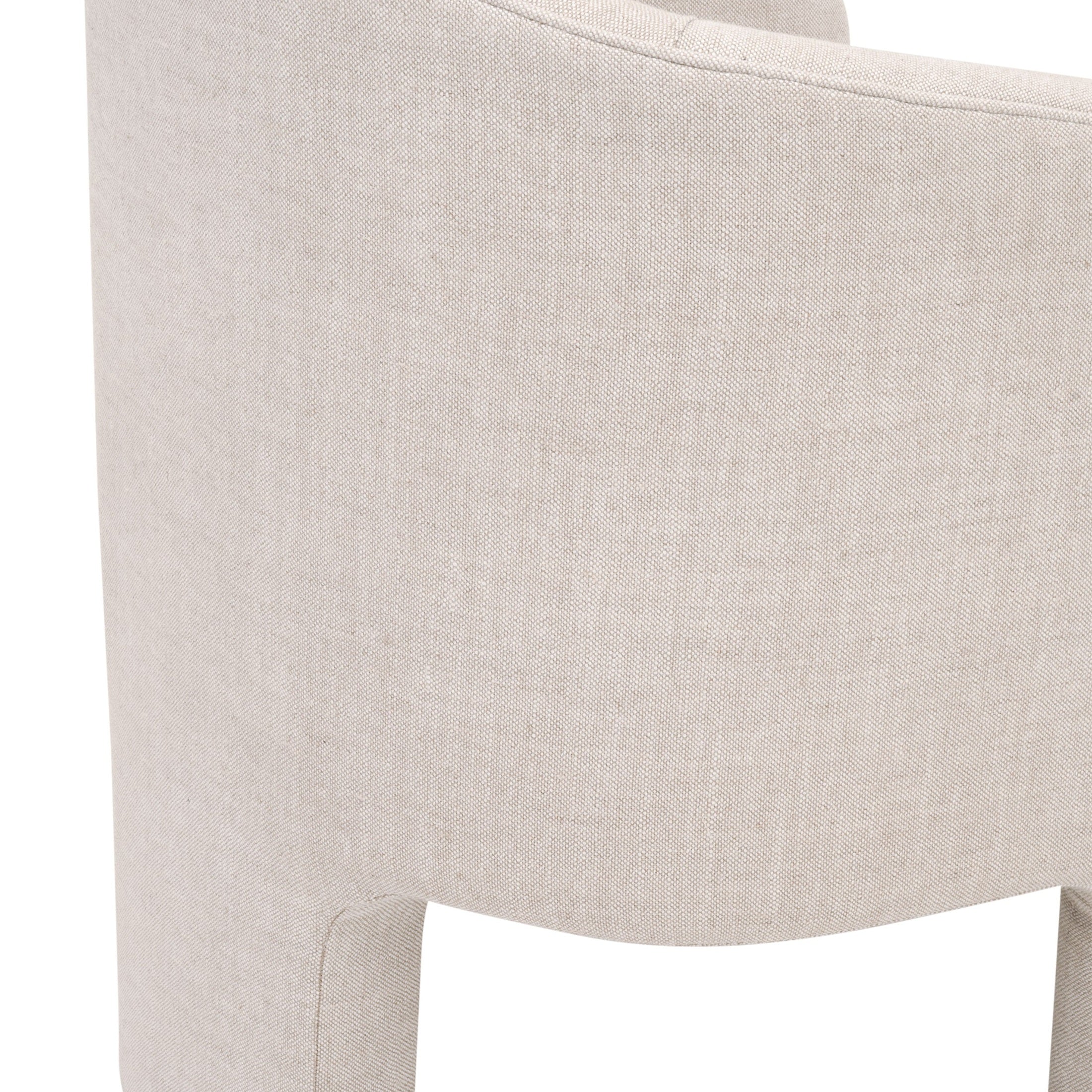 Close-up view of the performance Bisque French Linen fabric on Hall Arm Chair by Essentials for Living.