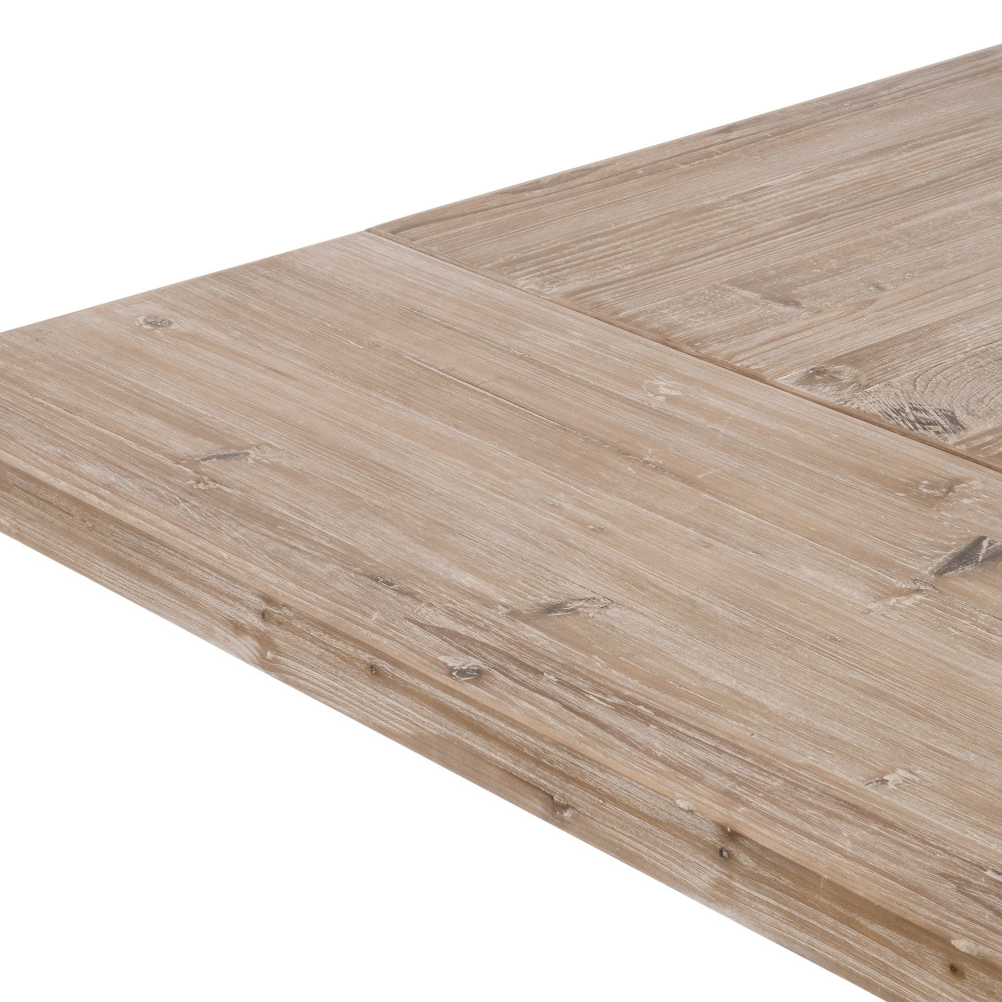 Hayes Extension Dining Table in reclaimed pine wood with smoke gray finish by Essentials for Living