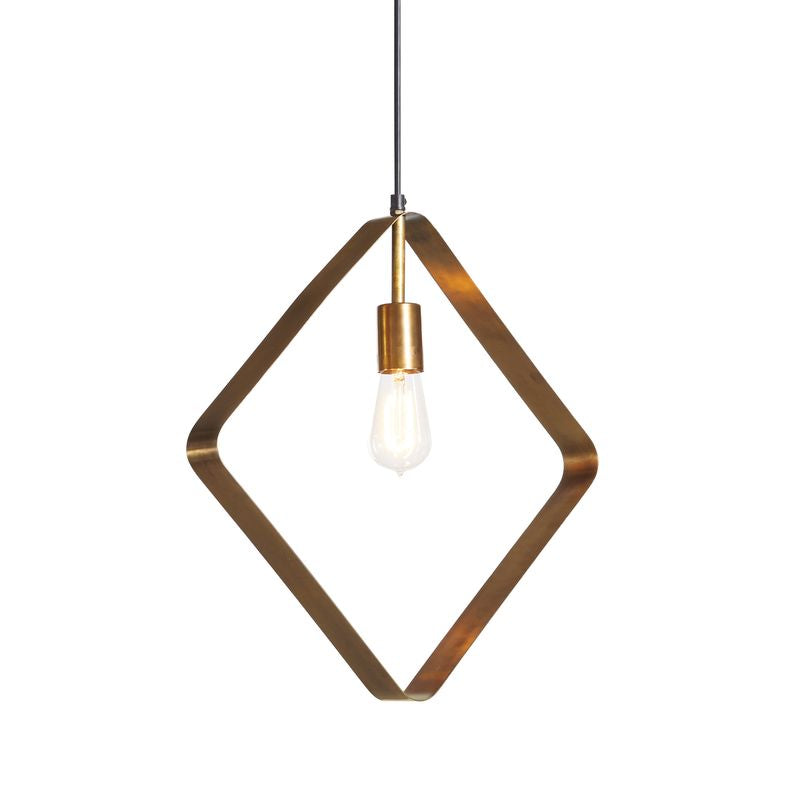 Jackie Pendant light in antique brass finish – circular slim iron pendant with modern design, suspended by adjustable cord, ideal for contemporary interiors.