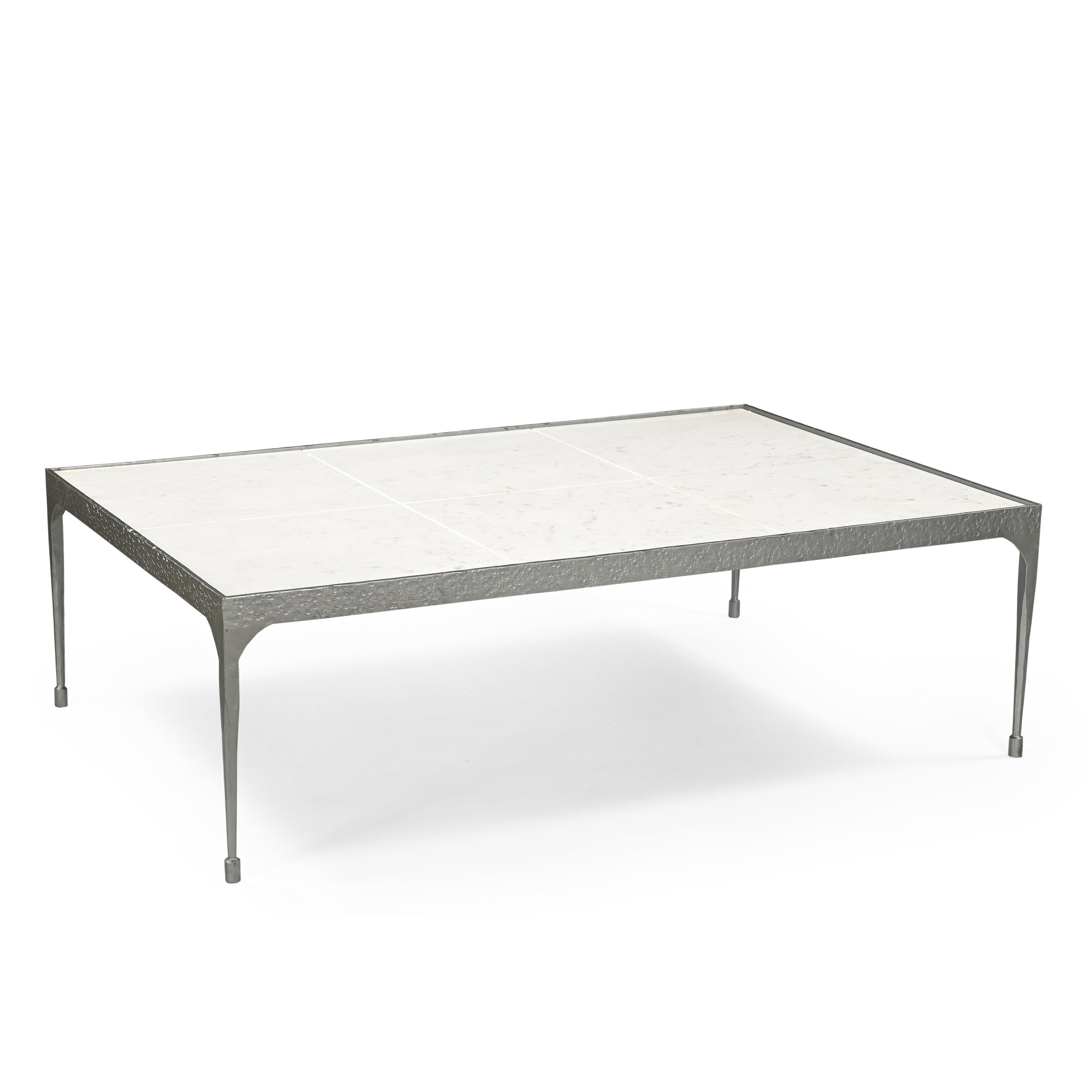 Jaden Coffee Table with Baswada marble top and gunmetal iron base, low profile design by GO HOME