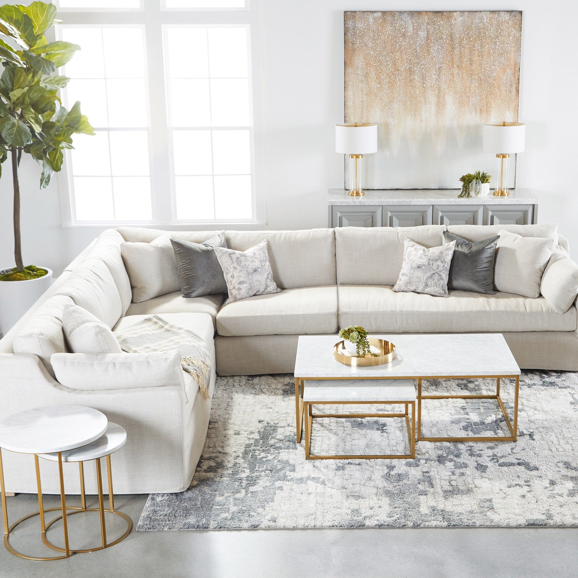 Lena Modular Slipcover Corner Chair