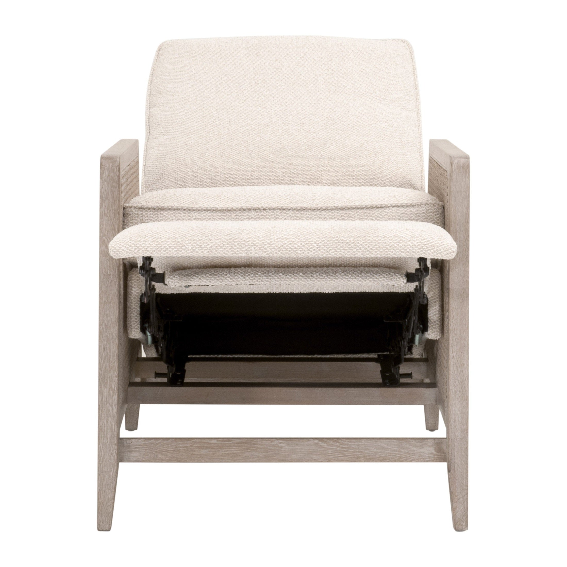 Leone Recliner in natural gray oak frame with LiveSmart Gellar-Linen upholstery by Essentials For Living