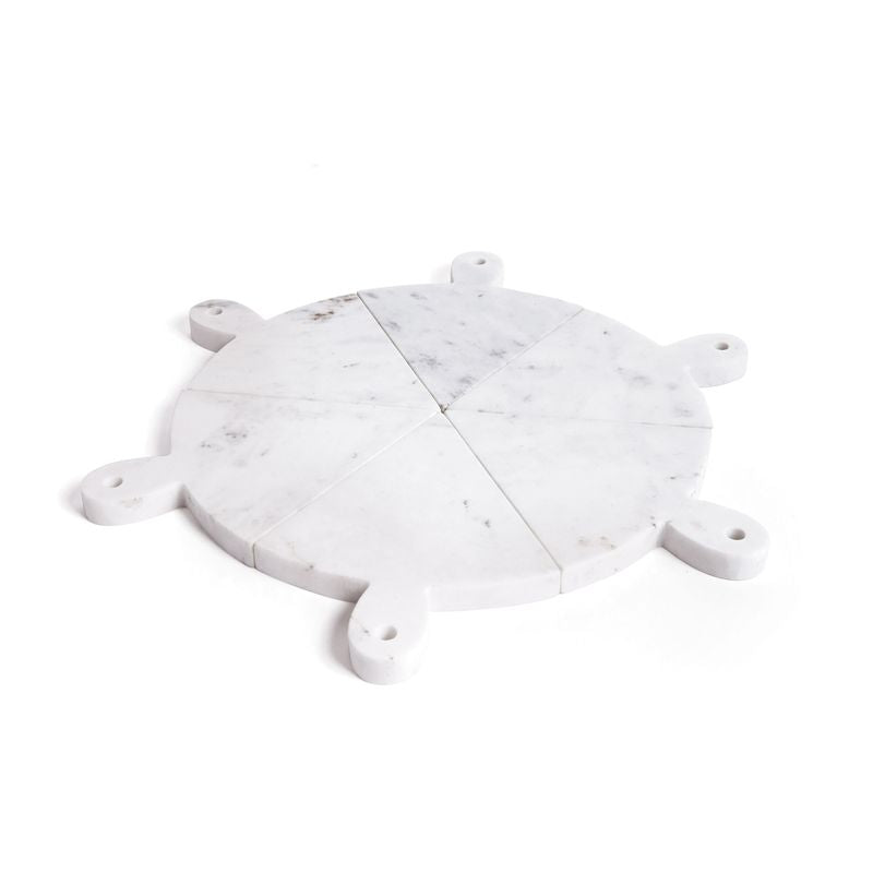 Luigi Marble Pizza Board Set  Finished in White Marble