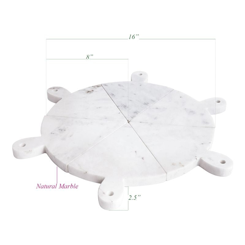 Luigi Marble Pizza Board Set  Finished in White Marble