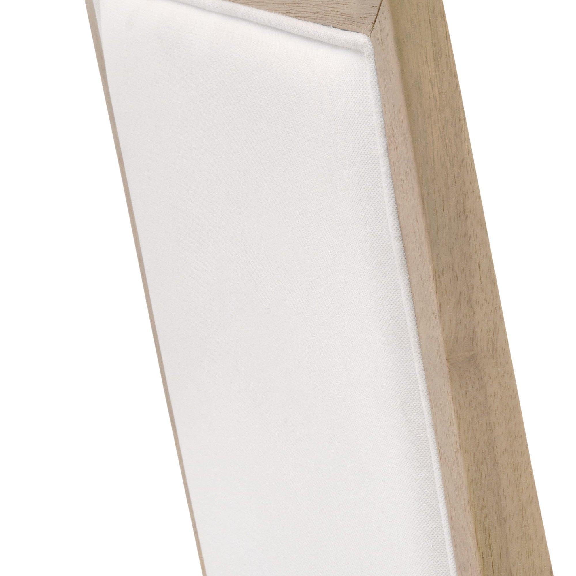 Close-up of Martin Dining Chair backrest featuring light upholstery and natural gray solid wood frame by Essentials for Living