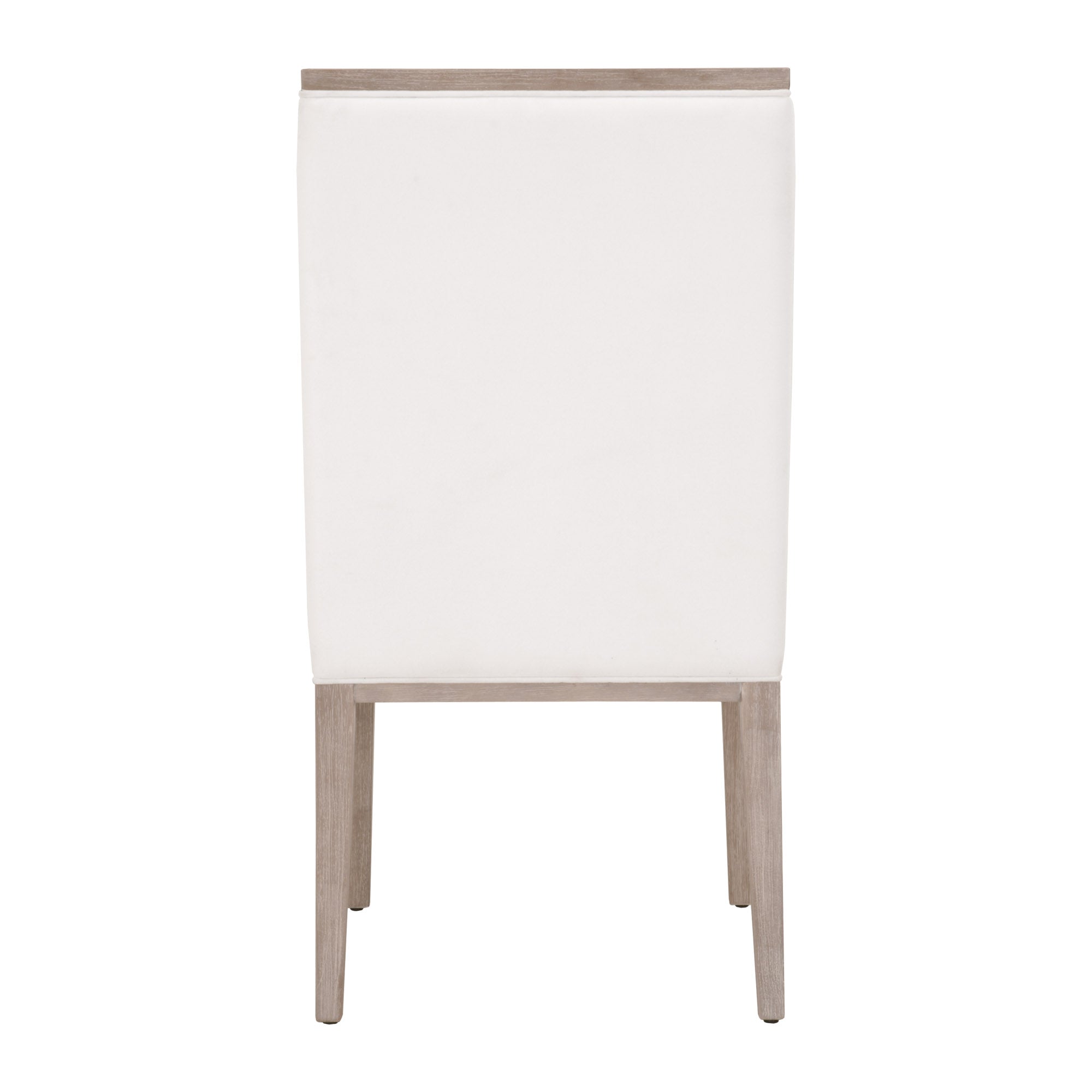 Back view of Martin Wing Chair by Essentials For Living in neutral fabric with natural gray wooden legs