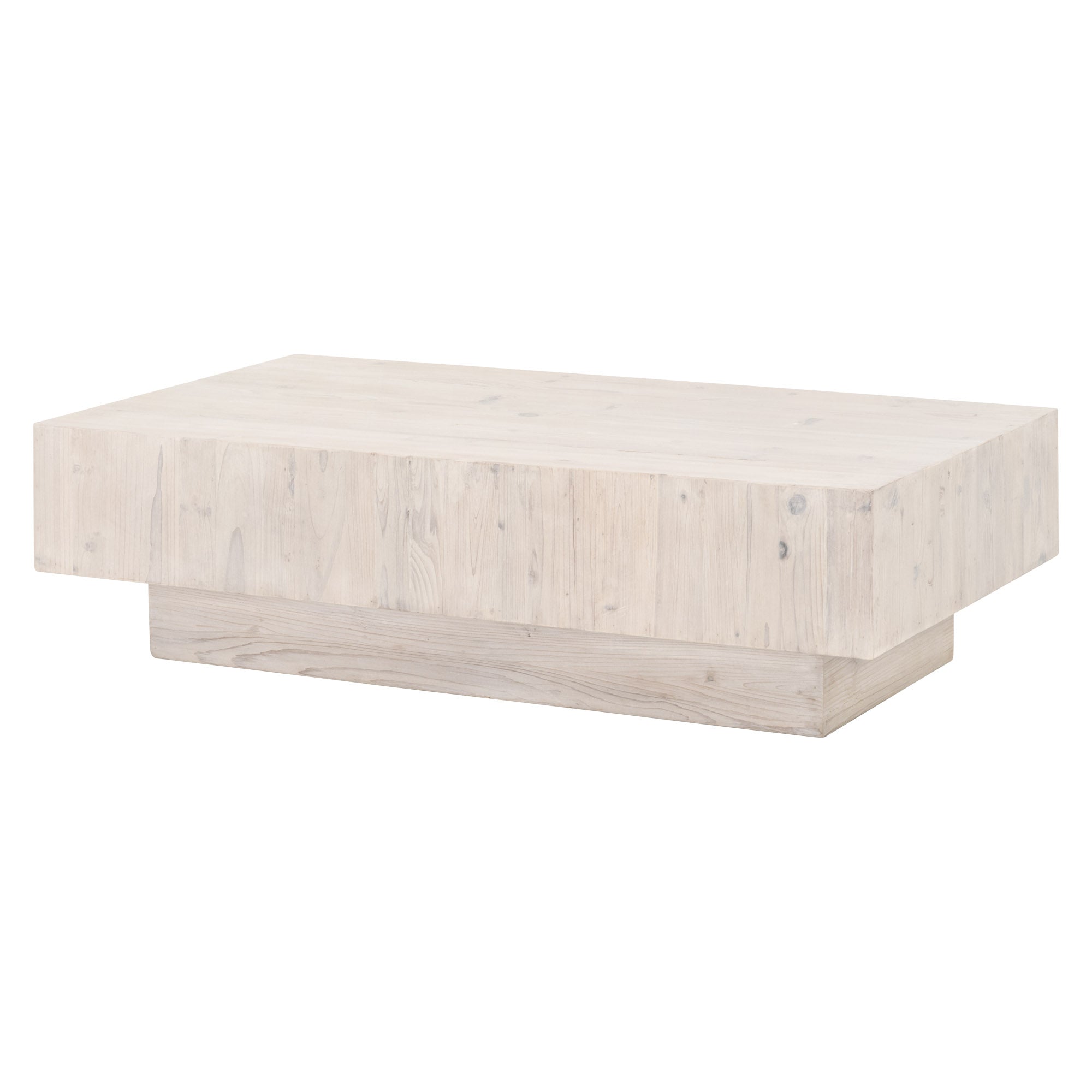 Montauk Coffee Table in reclaimed white-wash pine with a modern, low-profile design by Essentials for Living