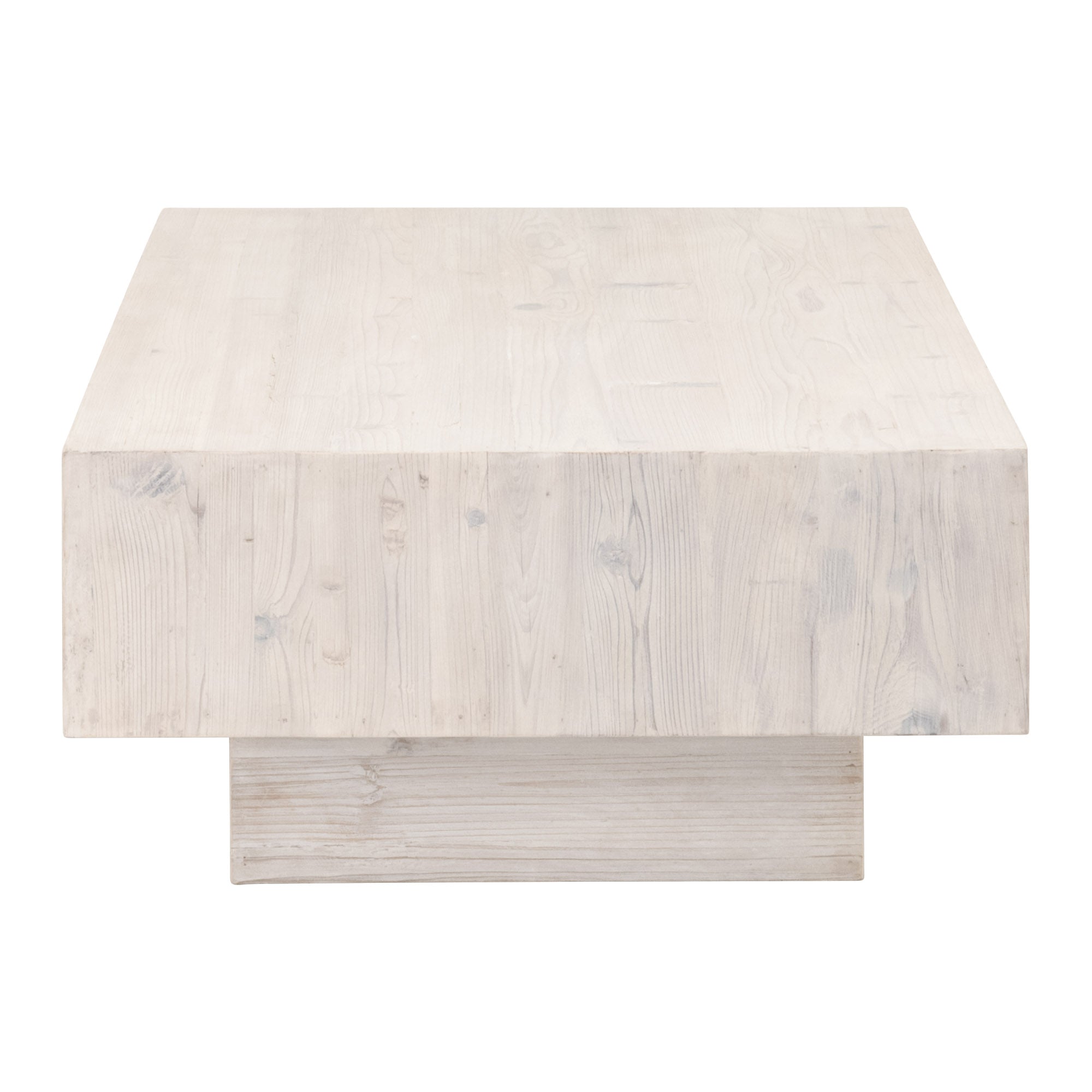 Montauk Coffee Table in reclaimed white-wash pine with mitered edges by Essentials for Living