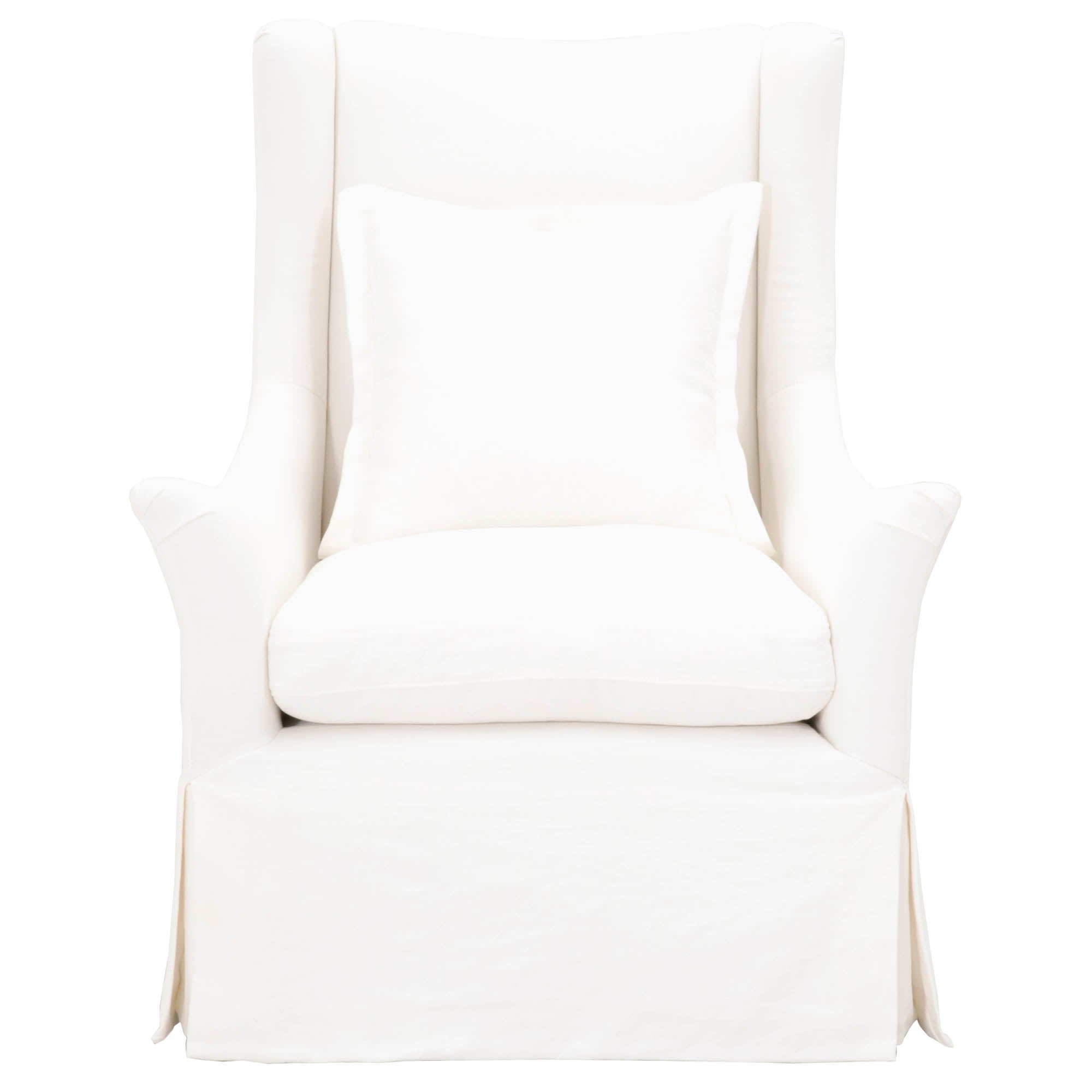Otto Swivel Club Chair in cream crepe fabric with skirted base by Essentials for Living