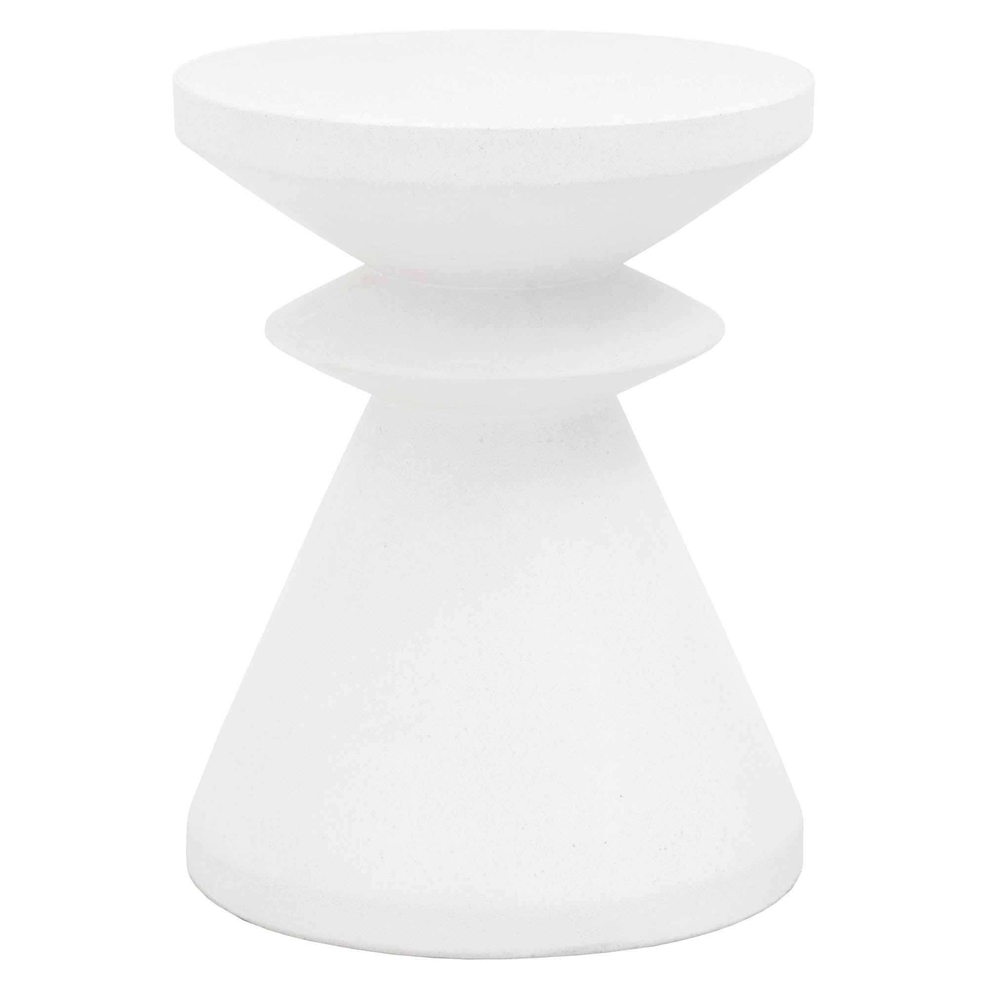 Ivory sculptural accent table inspired by chess pawn design by Essentials for Living with nano-sealed concrete finish