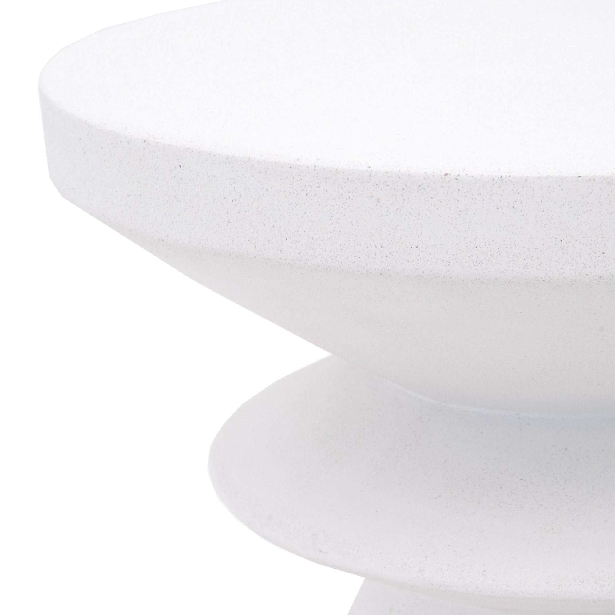 Ivory nano-sealed concrete Pawn Accent Table with smooth sculptural design by Essentials For Living.