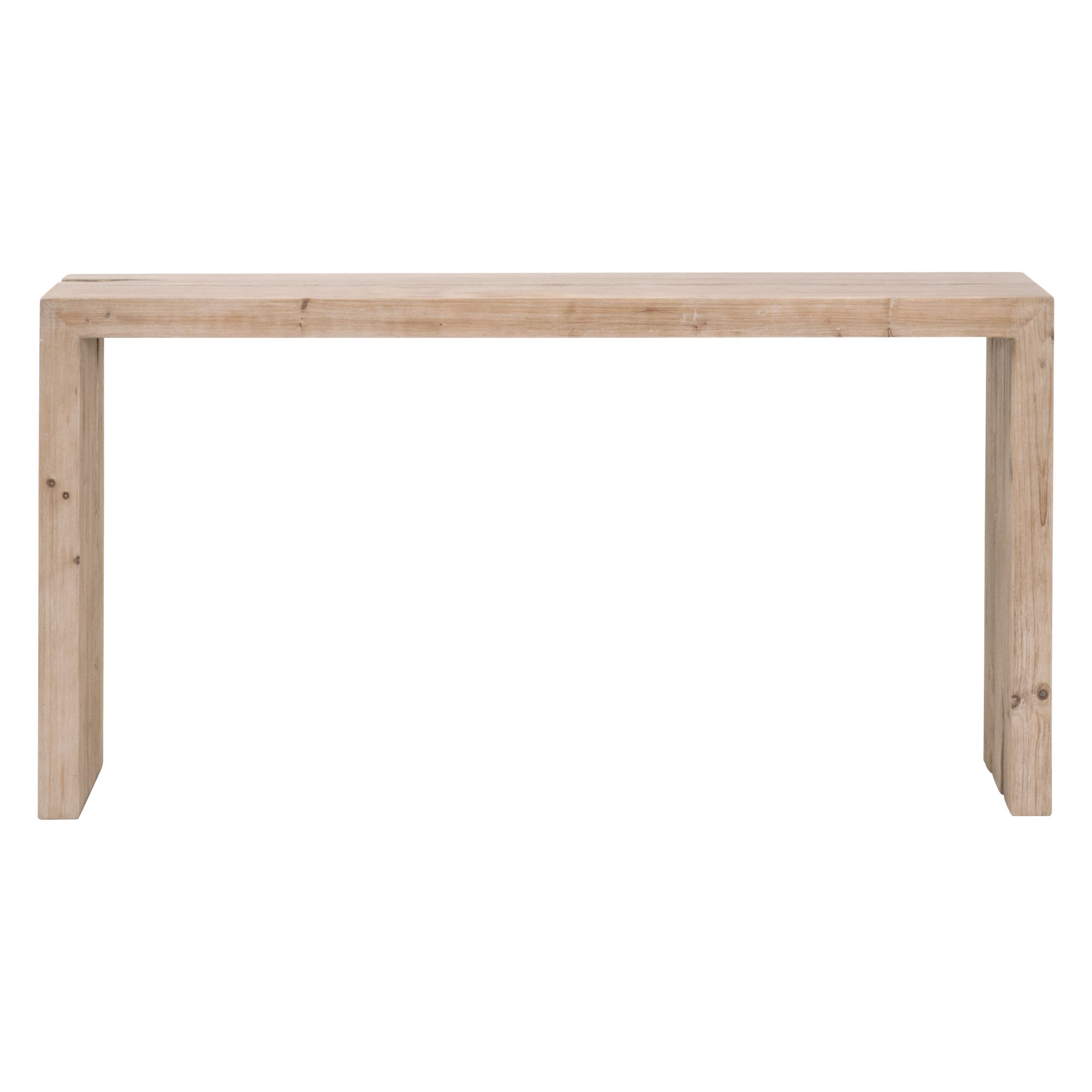 Reed Console Table in natural reclaimed pine with minimalist design by Essentials for Living