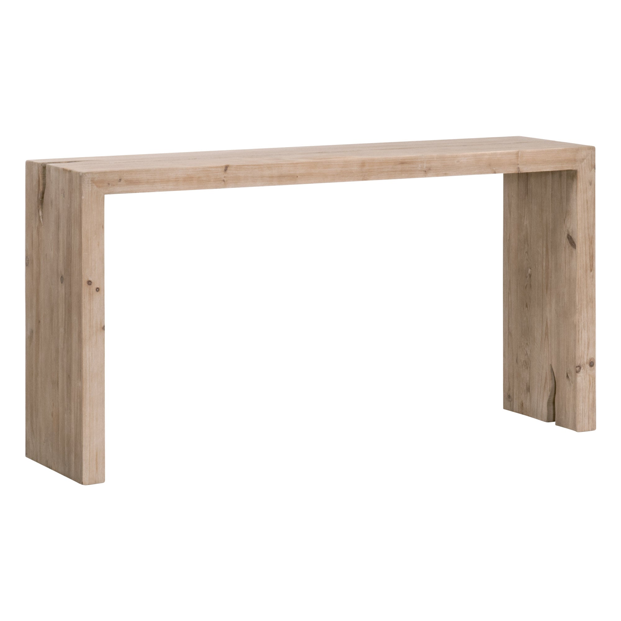 Reed Console Table in natural reclaimed pine with minimalist design by Essentials For Living