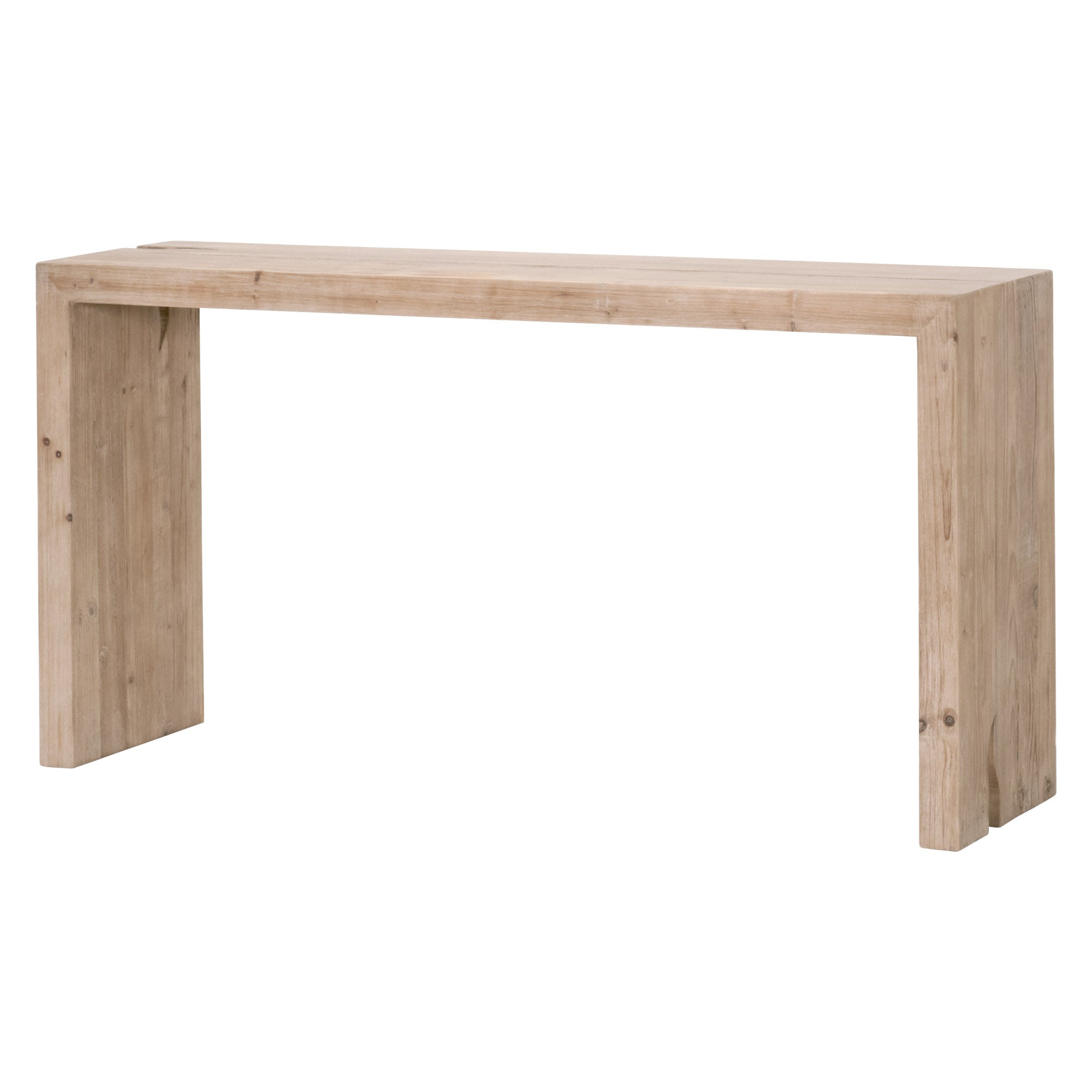 Reed Console Table in natural reclaimed pine with minimalist design by Essentials for Living