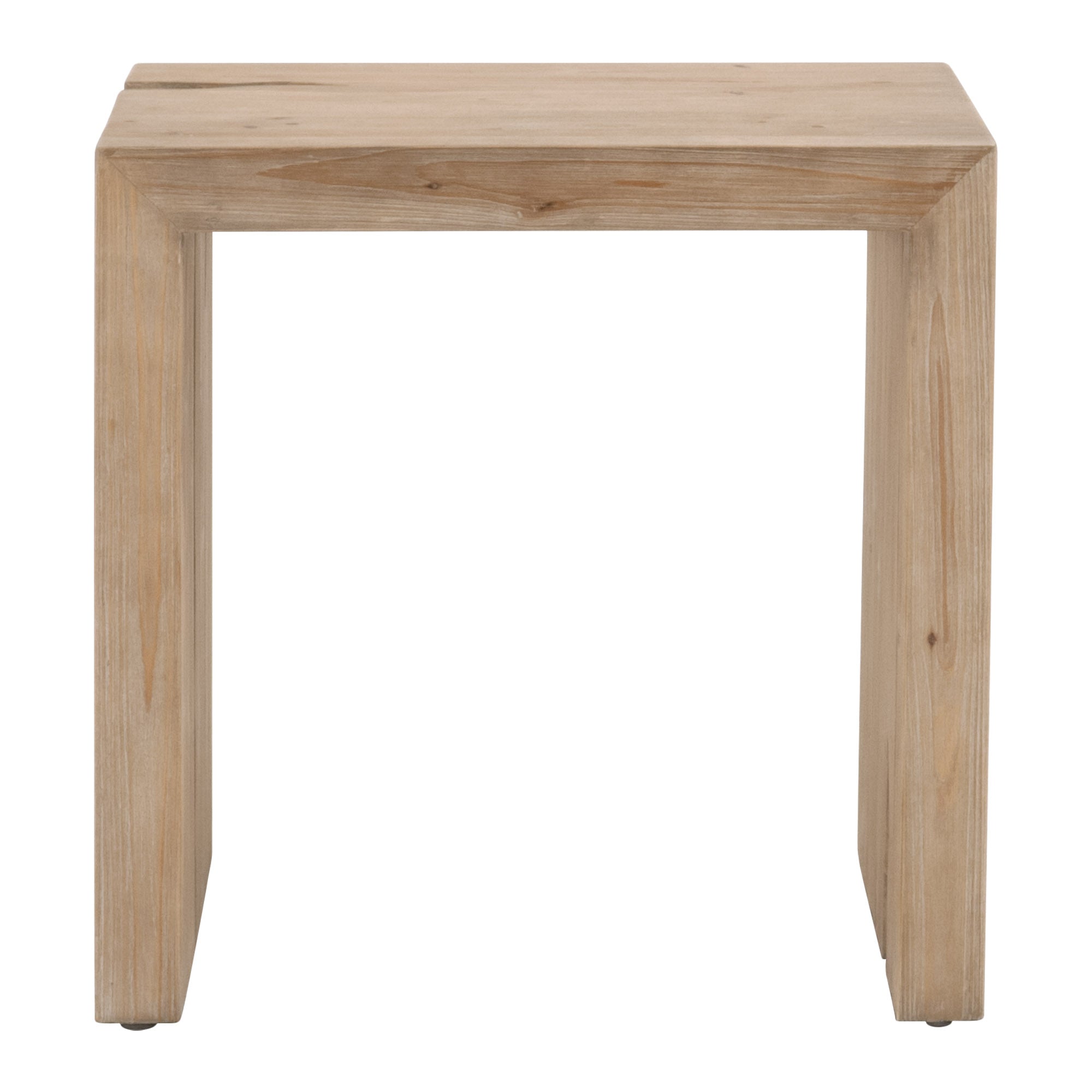 Reed End Table in natural reclaimed pine wood with rustic texture by Essentials for Living.