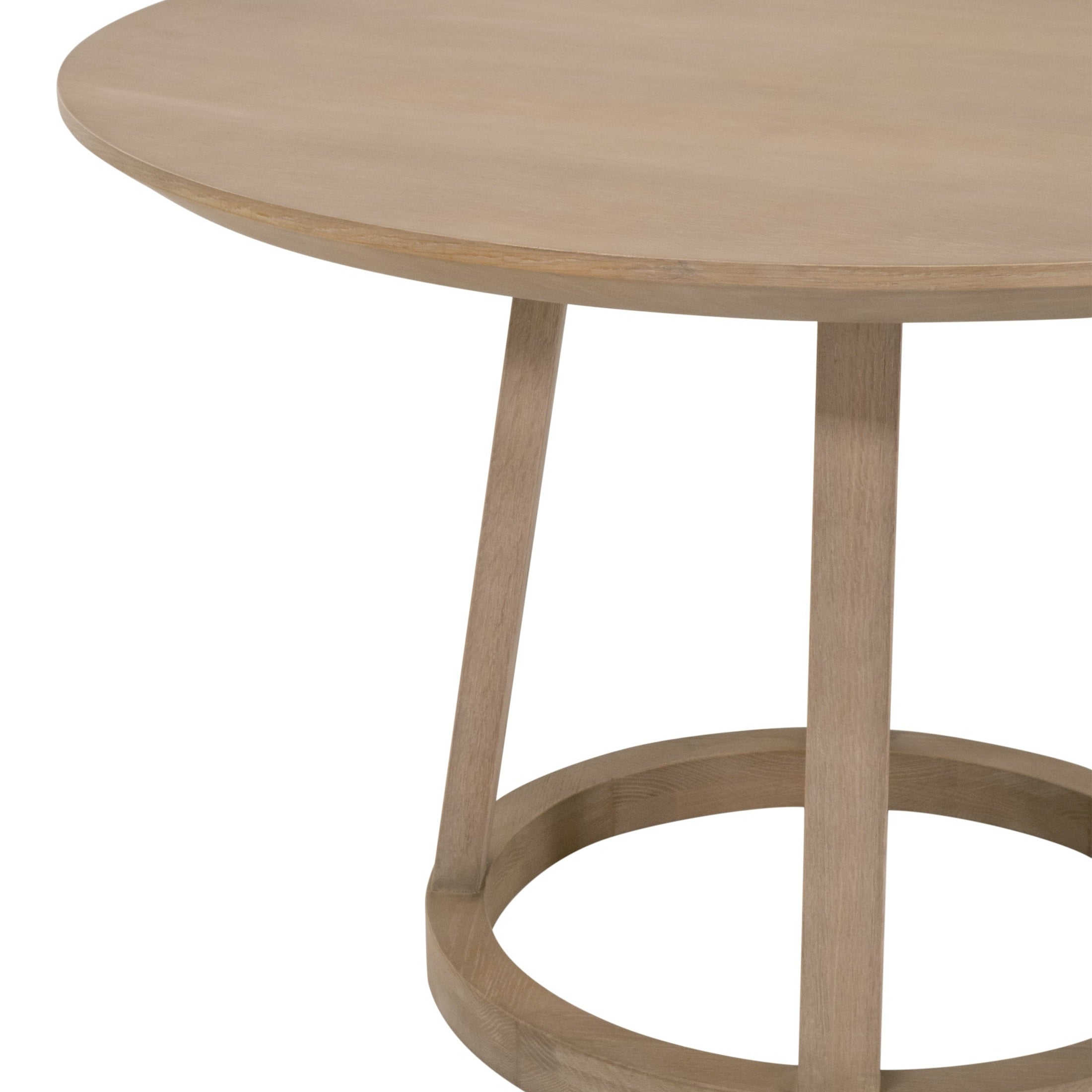 Reeves 48" Round Dining Table with solid pine pedestal base and smoke gray oak top by Essentials for Living