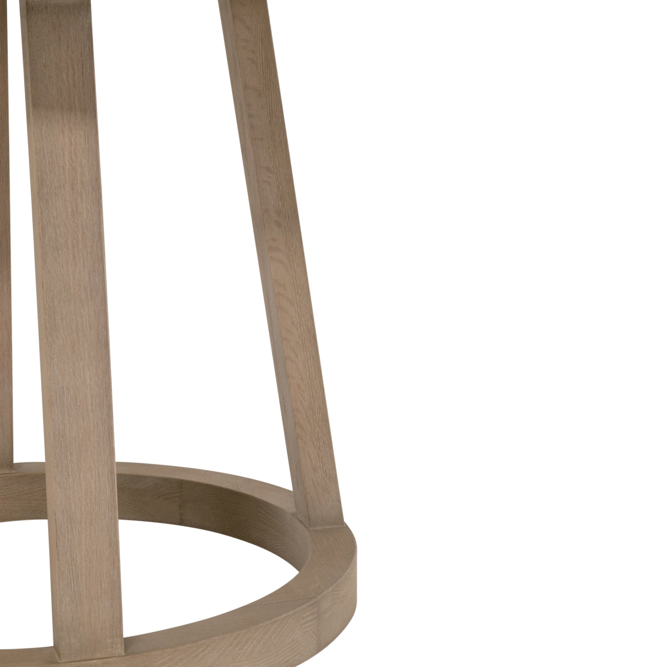 Close-up of the solid pine pedestal base of the Reeves 48" Round Dining Table by Essentials for Living