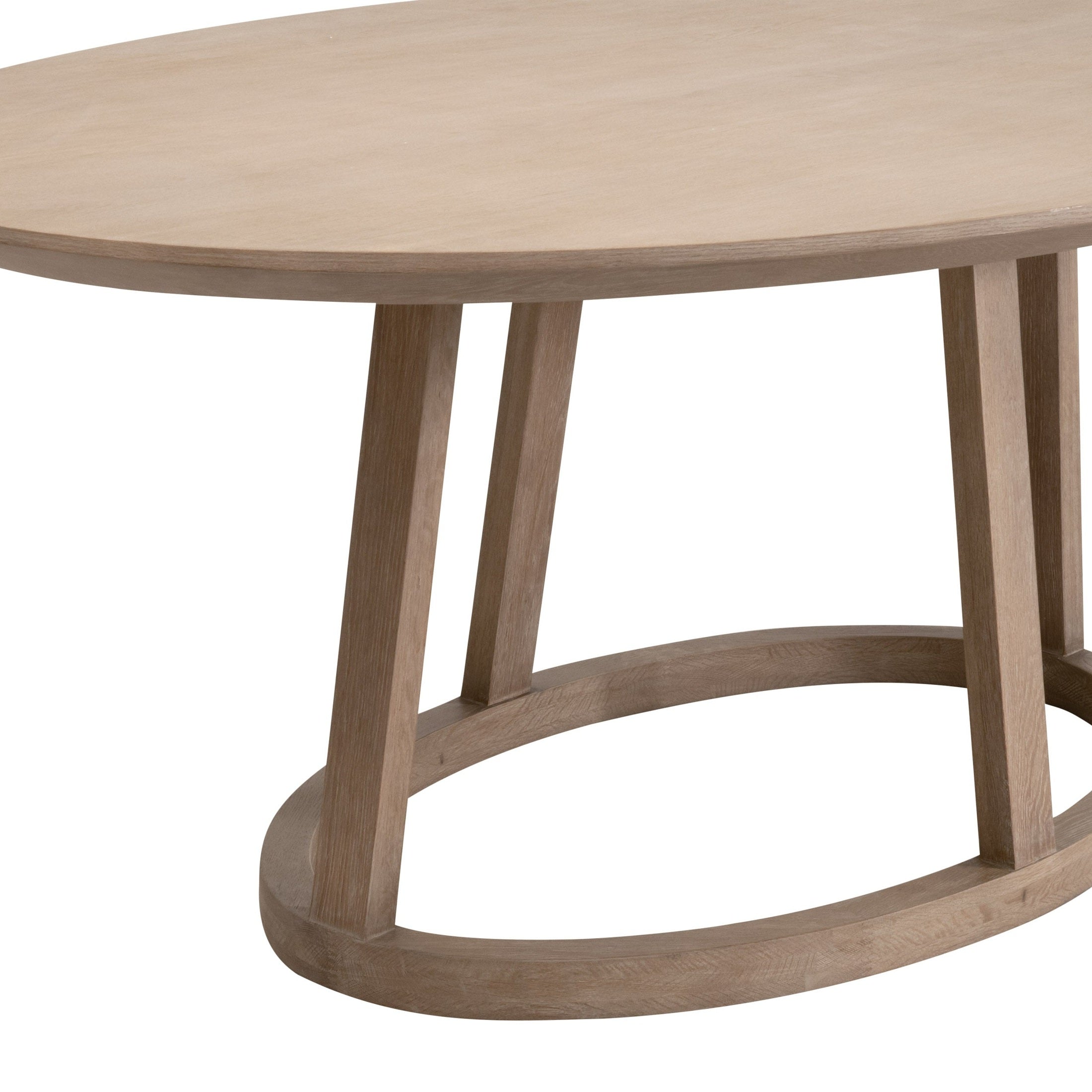 Reeves Oval Dining Table with smoke gray oak veneer and solid pine base by Essentials for Living