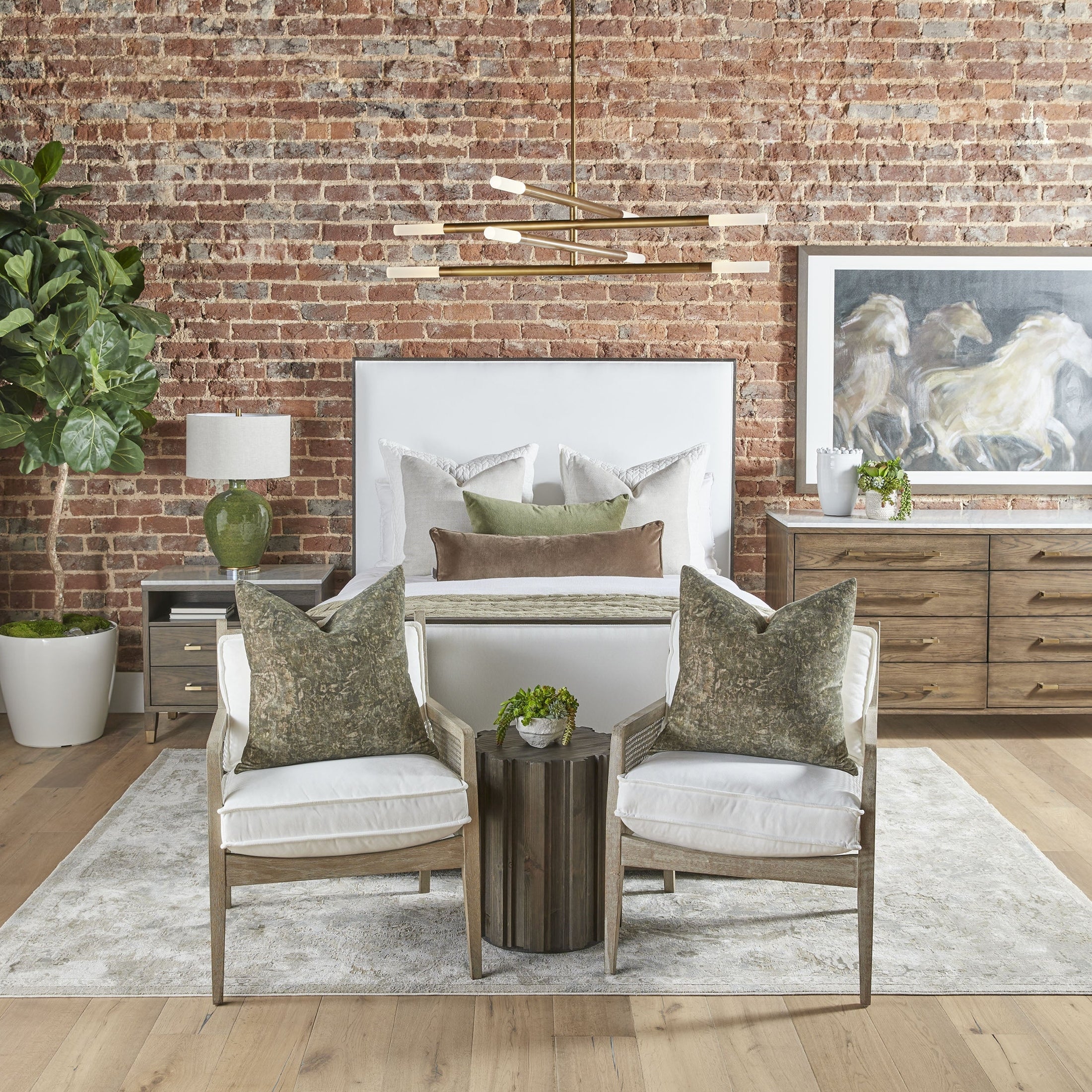 Compact Roma Accent Table by Essentials For Living with fluted pedestal and drift brown reclaimed pine finish