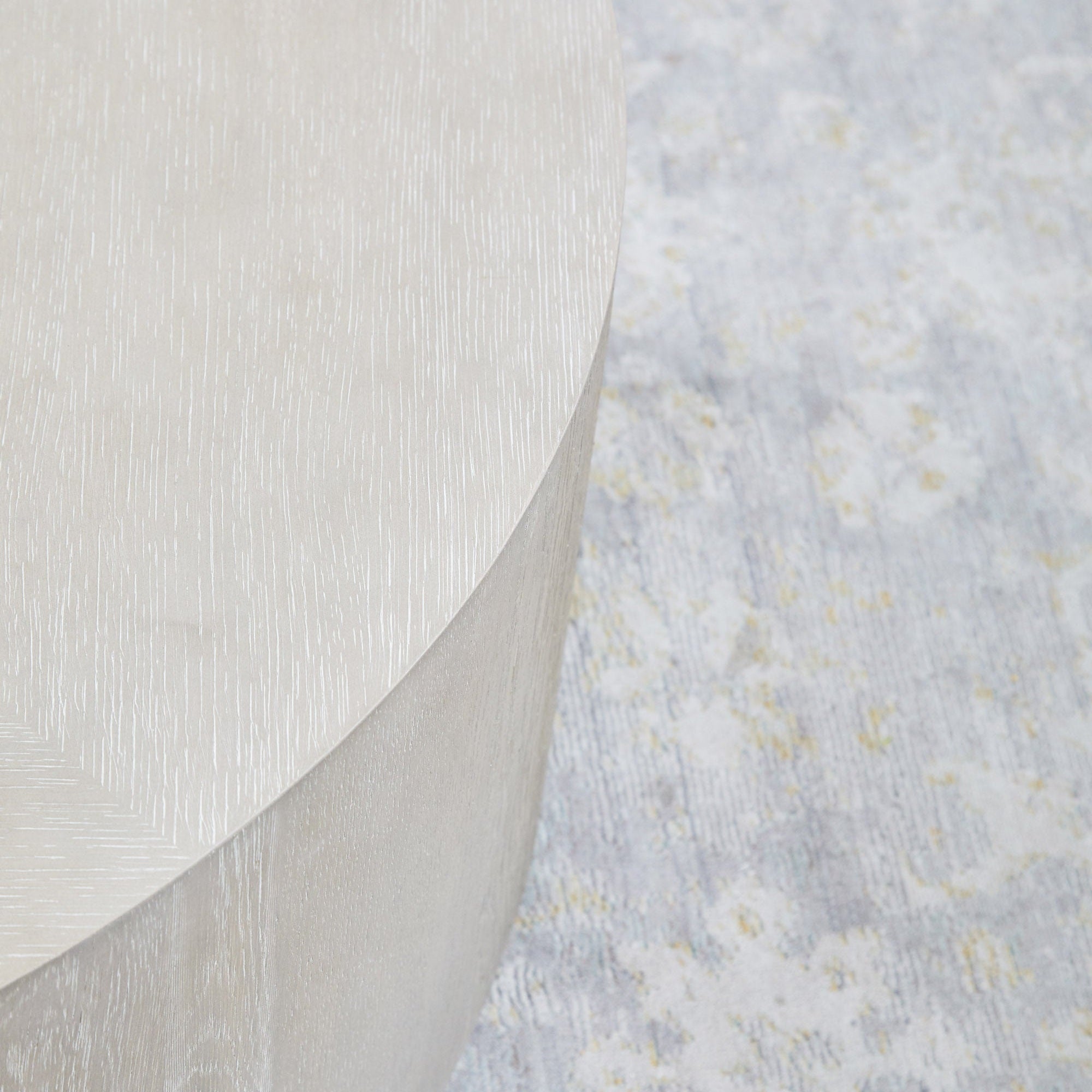 Close-up of Roto Large Coffee Table in natural gray oak veneer with diamond pattern by Essentials for Living