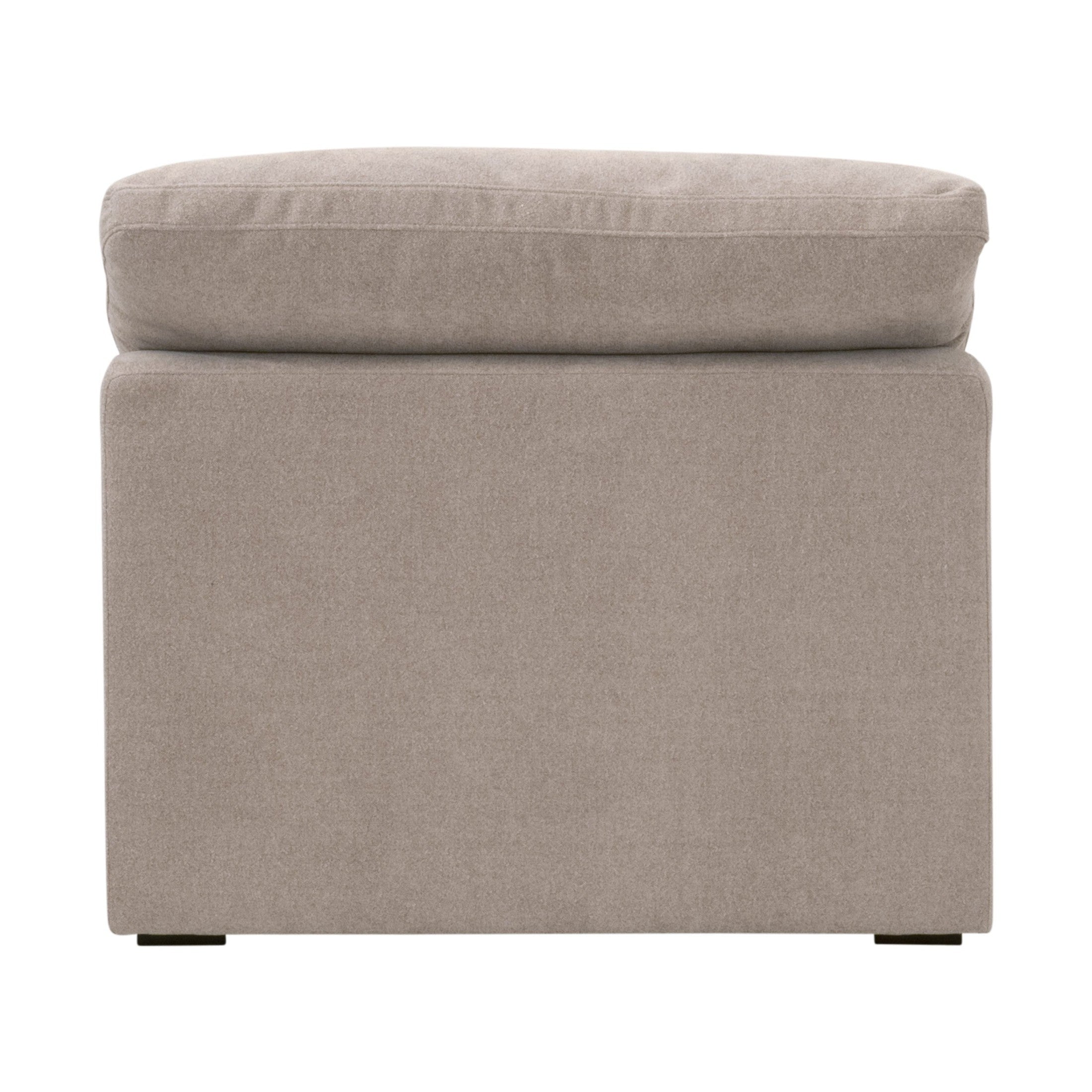 Essentials for Living Sky Modular Armless Chair in soft neutral fabric with plush cushioned seat and modern design
